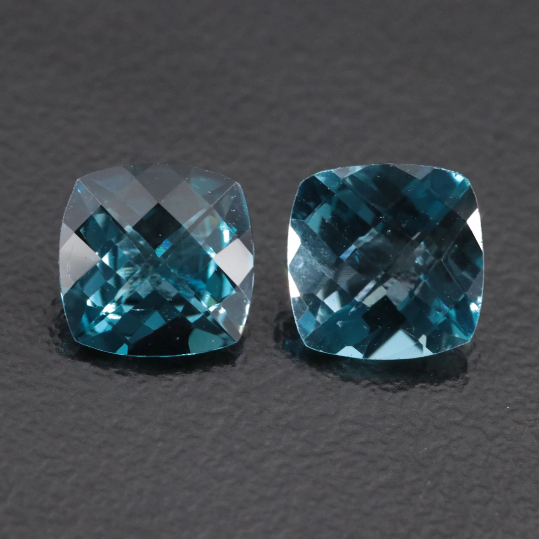 Loose 3.11 CTW London Blue Topaz, Matched Pair