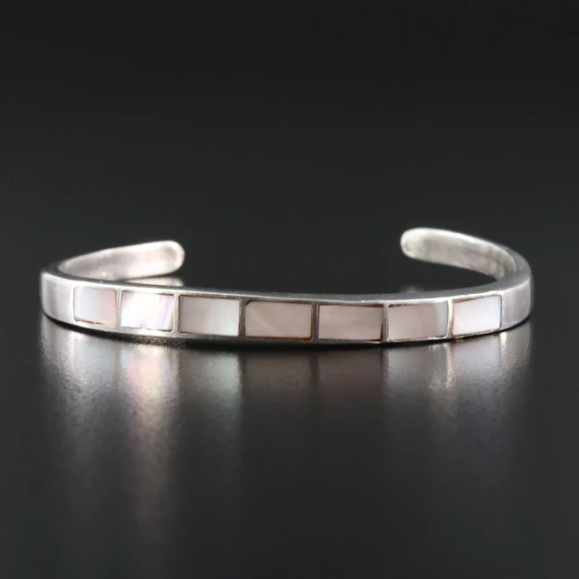 Sterling Mother-of-Pearl Cuff Bracelet