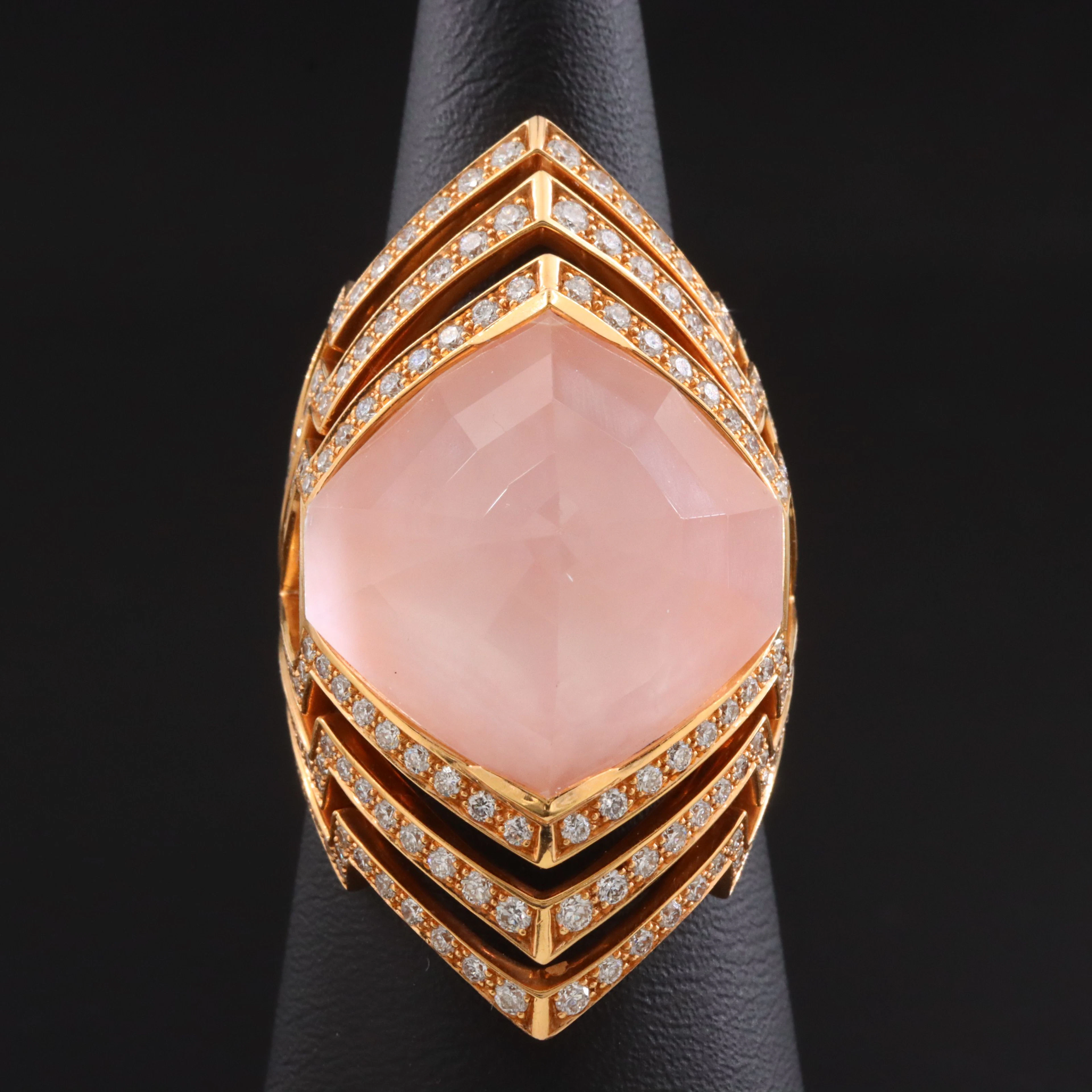 Stephen Webster Pink Opal Doublet and 1.97 CTW Diamond Ring