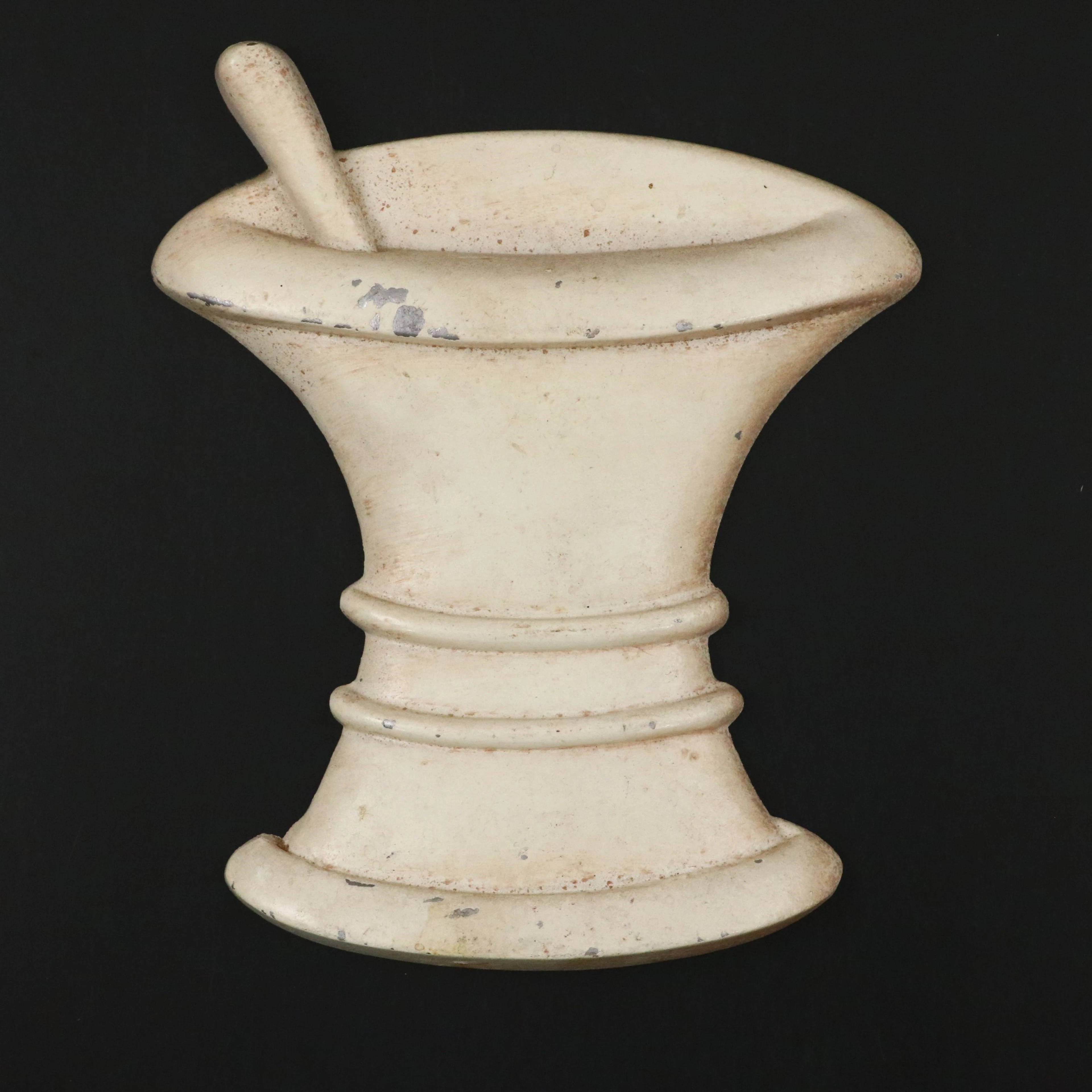 Vintage Midwest Painted Metal Mortar and Pestle Wall Hanging
