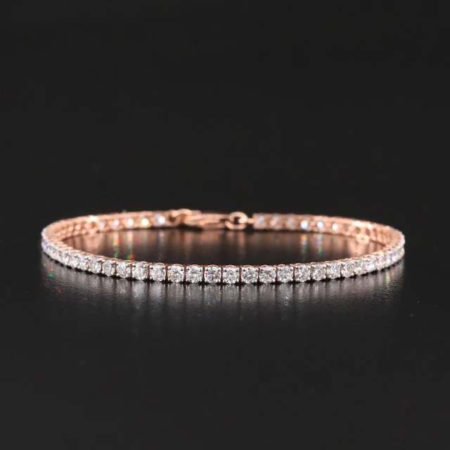 14K Rose Gold 3.67 CTW Lab Grown Diamond Line Bracelet