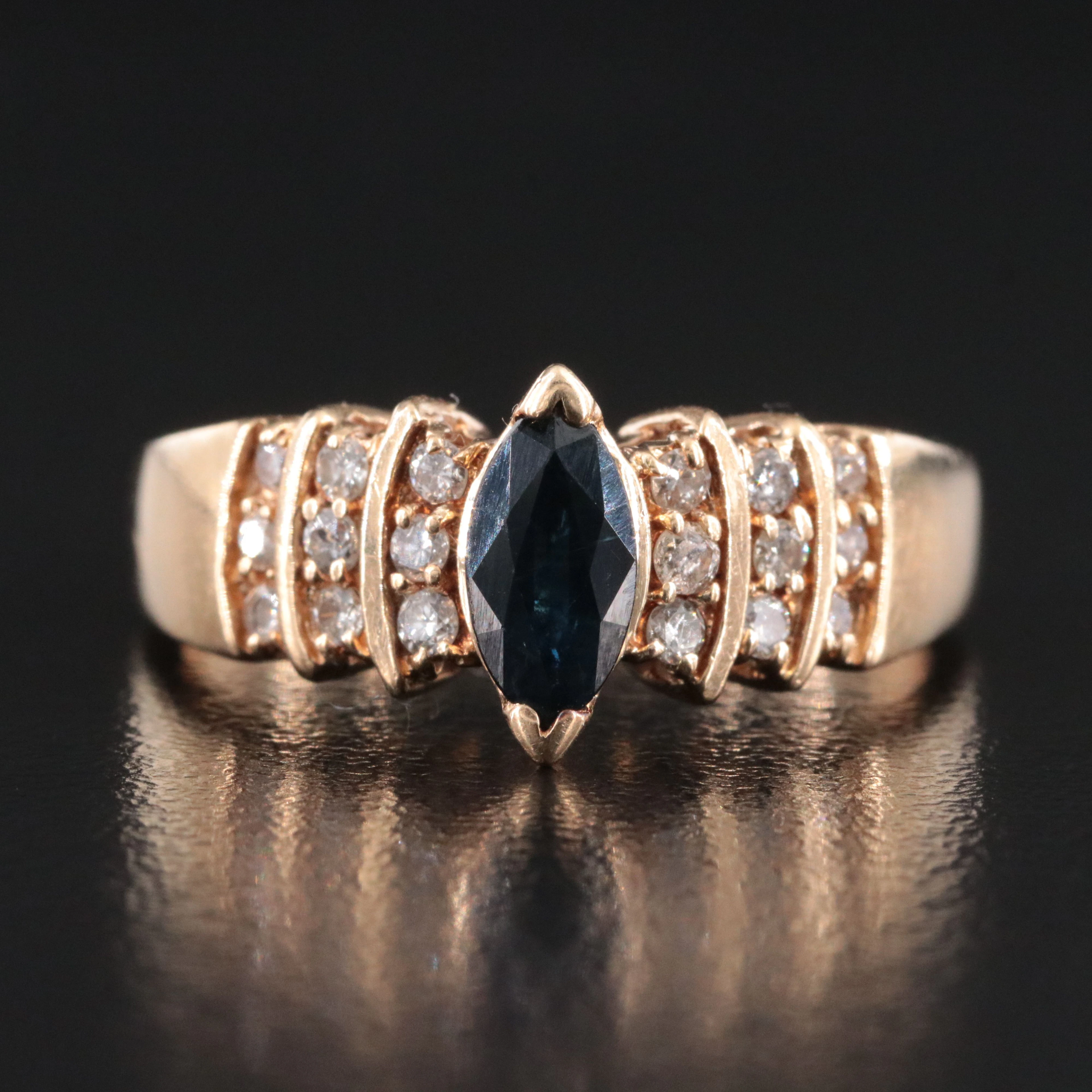 14K Sapphire and Diamond Ring