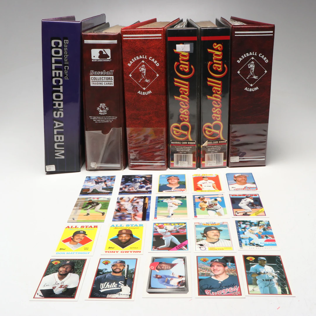 Topps with Other Baseball Cards Featuring Randy Johnson and John Smoltz Rookies