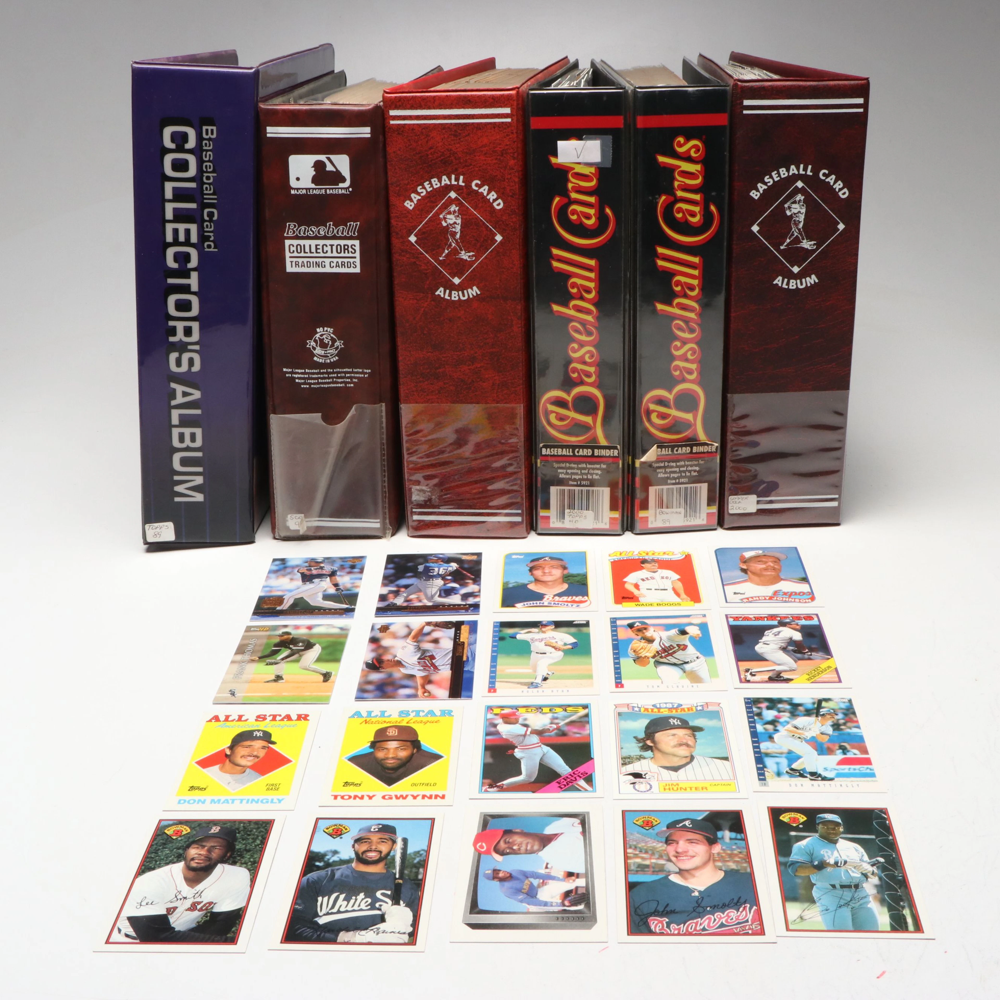 Topps with Other Baseball Cards Featuring Randy Johnson and John Smoltz Rookies