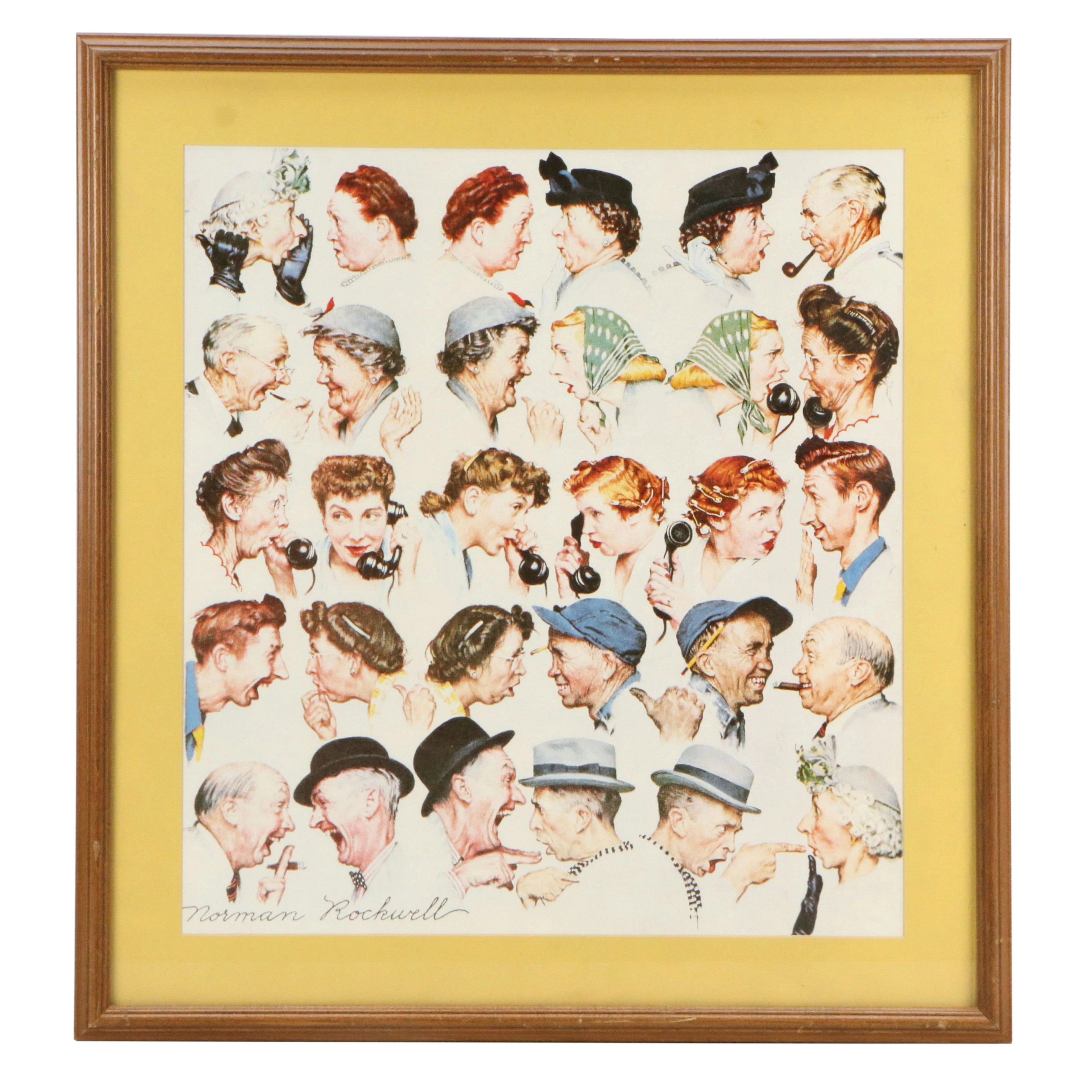 Offset Lithograph "The Gossips" After Norman Rockwell