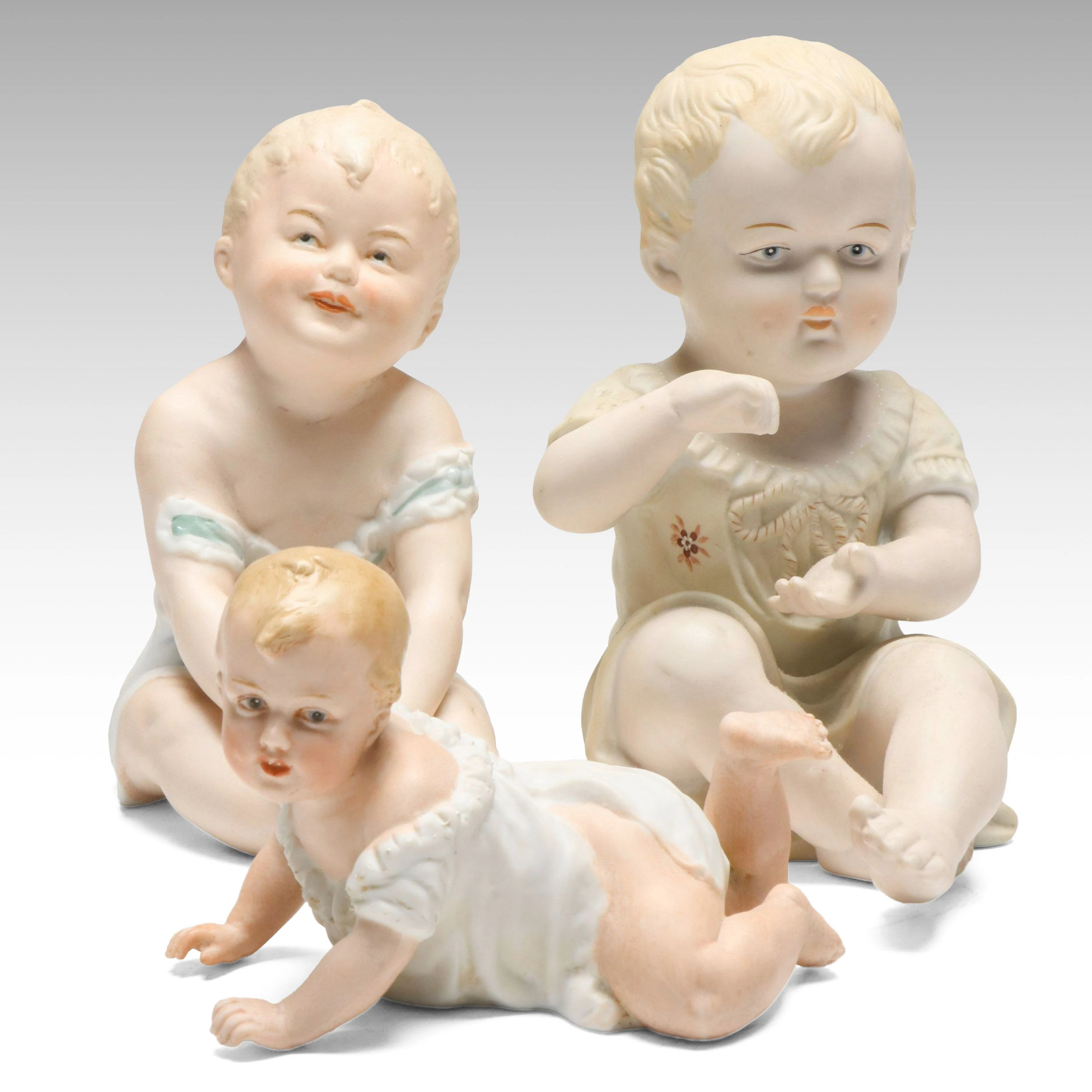 Gebrüder Heubach with Other Bisque Piano Baby Figurines, Early to Mid-20th C.