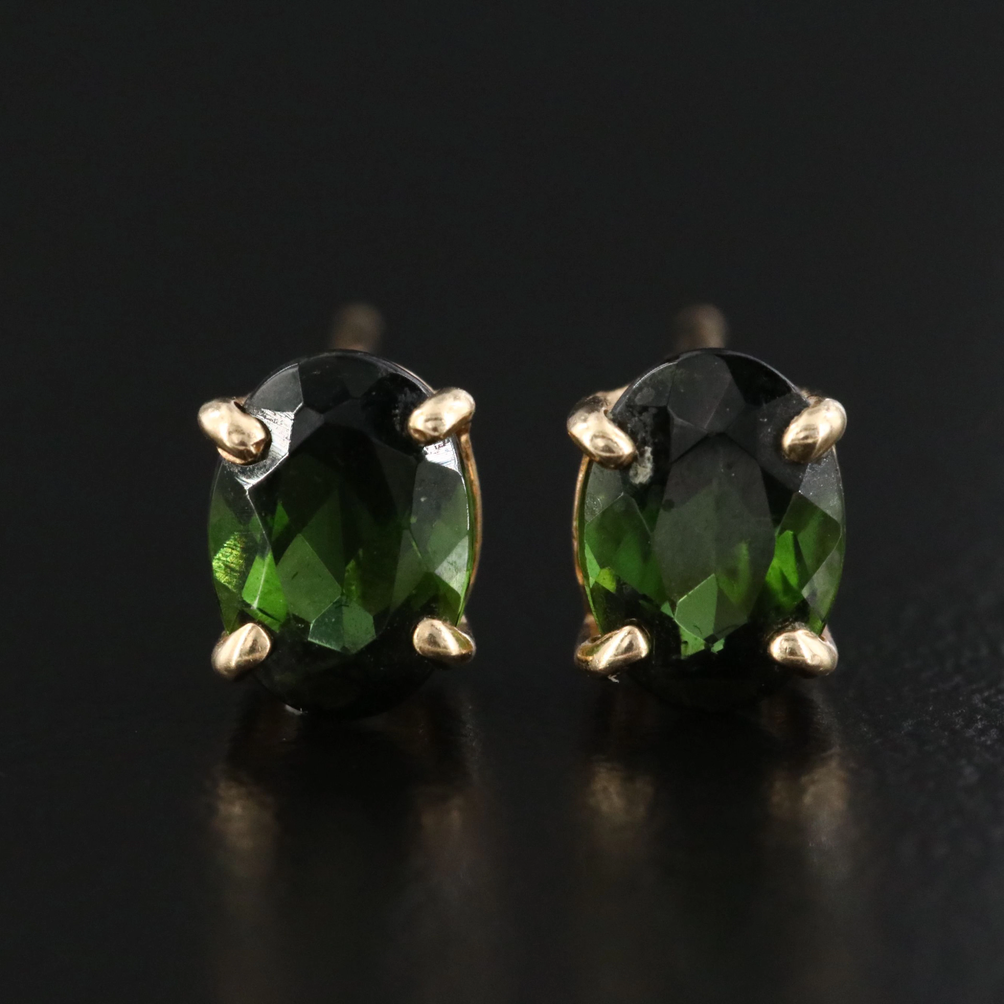 14K Tourmaline Stud Earrings