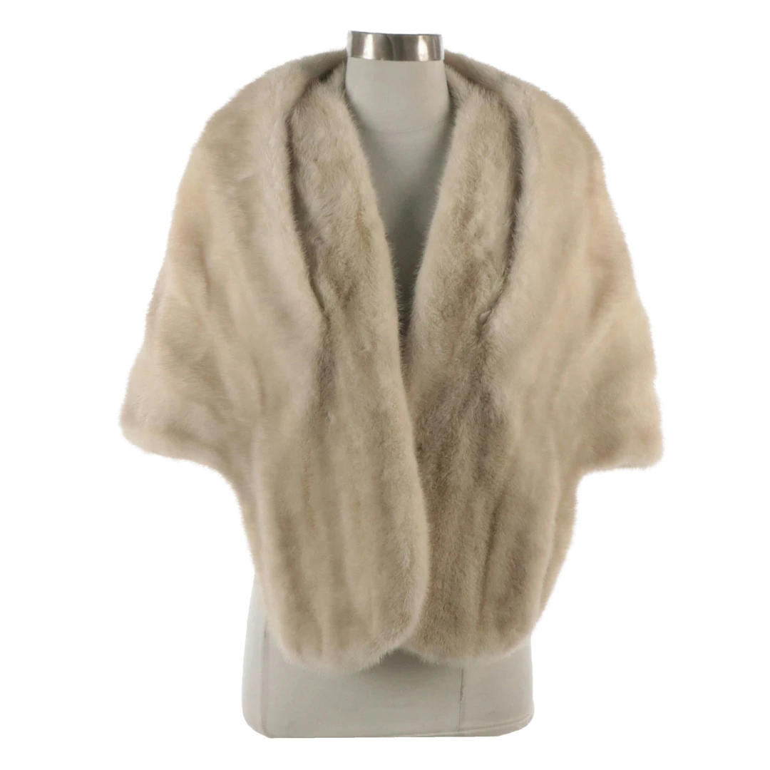 Blonde Mink Fur Stole from The Minerva Collection for Gidding Jenny, Vintage