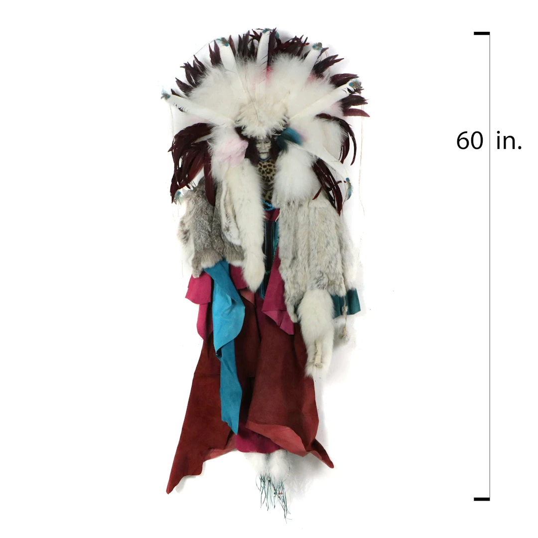 Misha Malpica Mixed Media Wall Sculpture of Native American, 2001