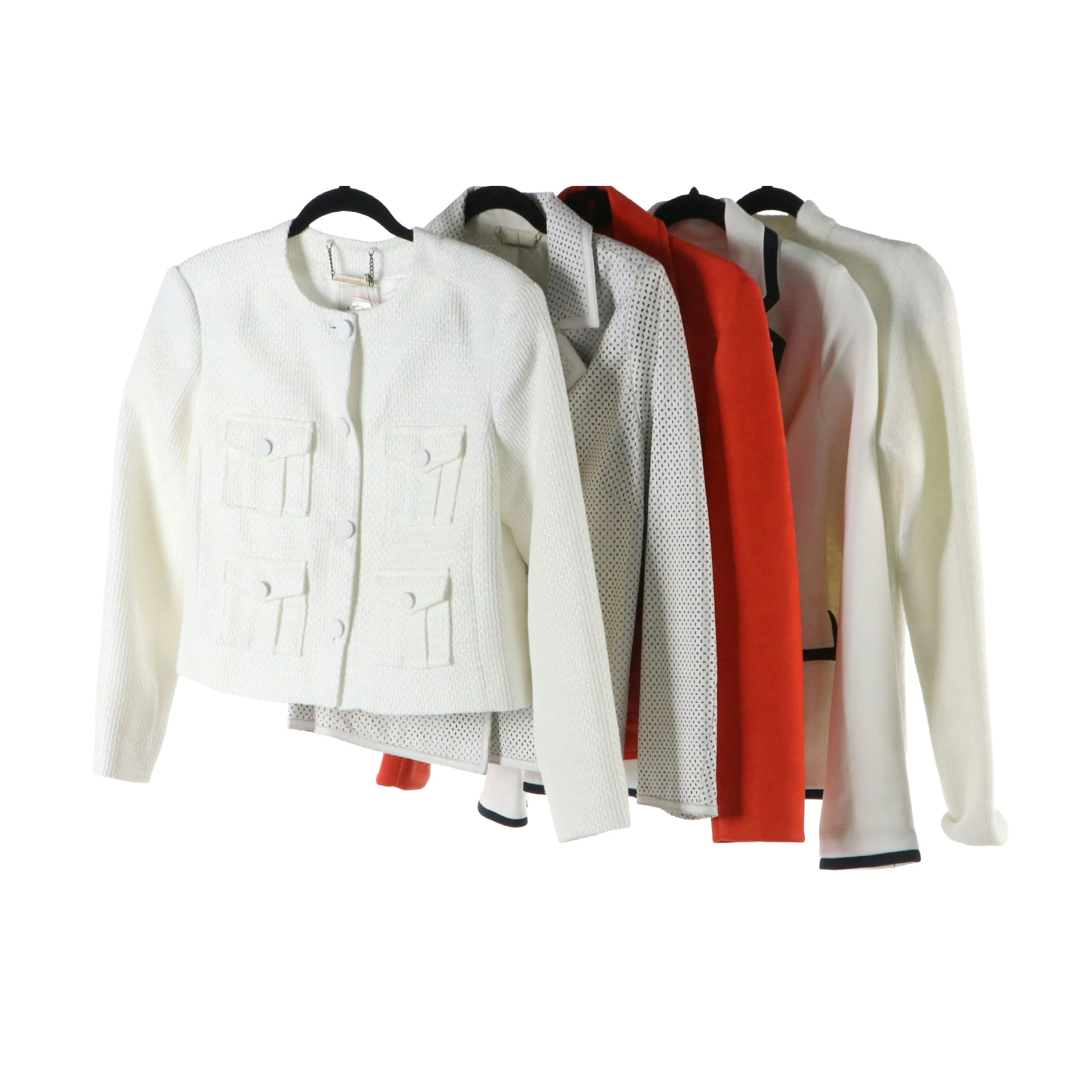 Sigrid Olsen Perforated Leather Blazer, Ted Baker Button Front Jacket and More