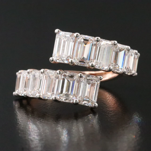 14K Rose Gold 4.42 CTW Lab Grown Diamond Wrap Ring