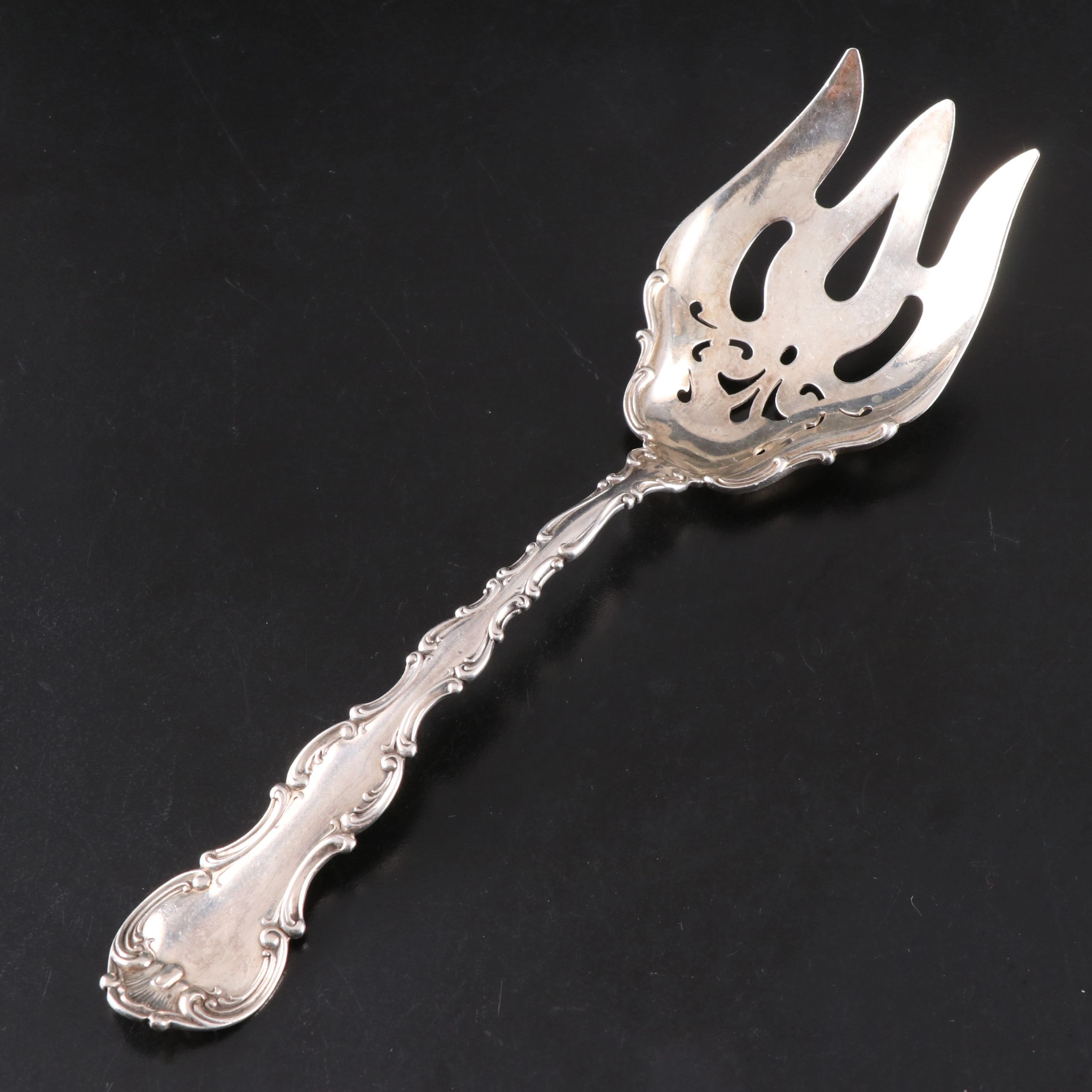 Gorham "Strasbourg" Sterling Silver Slotted Serving Fork
