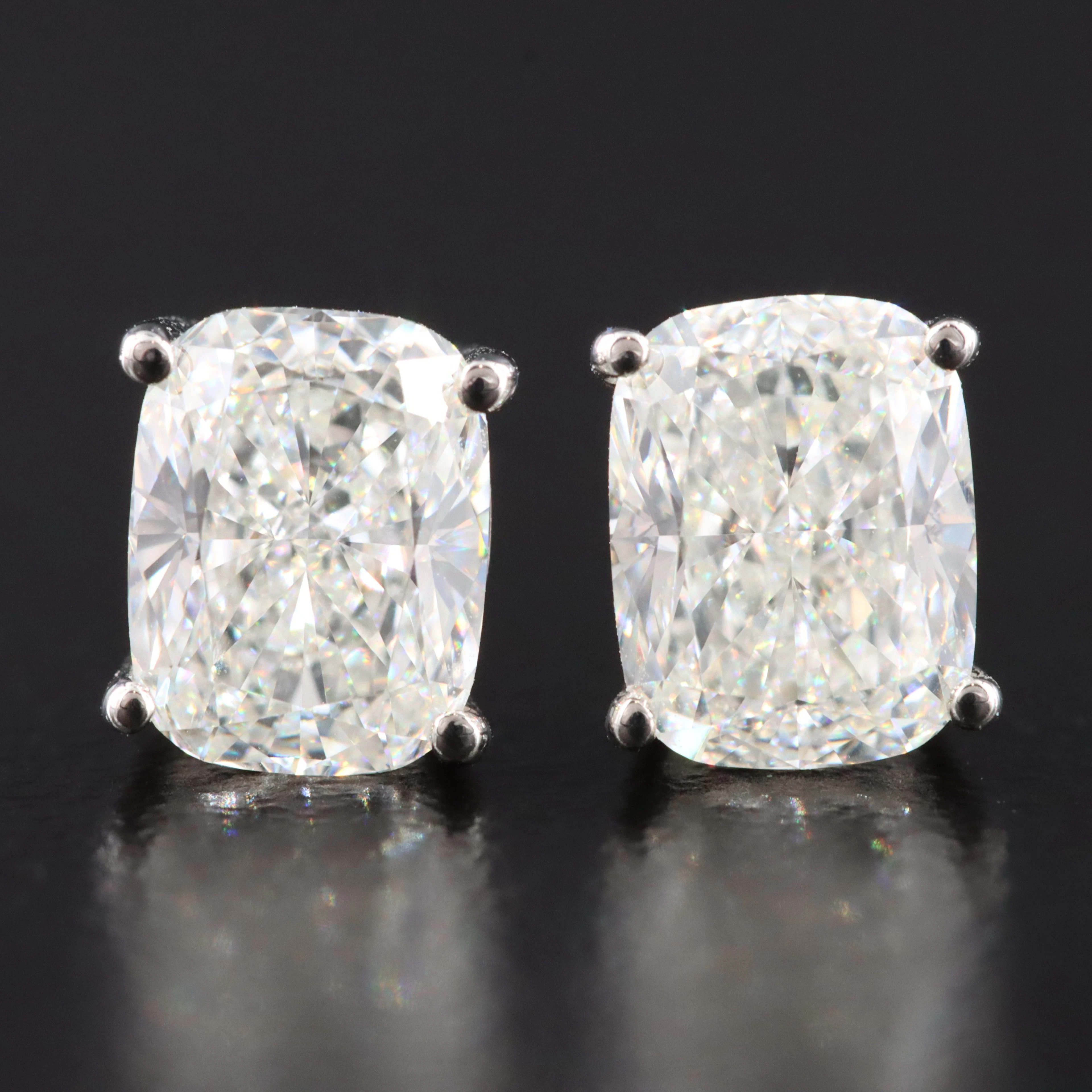Platinum 1.92 CTW Diamond Stud Earrings with GIA Reports