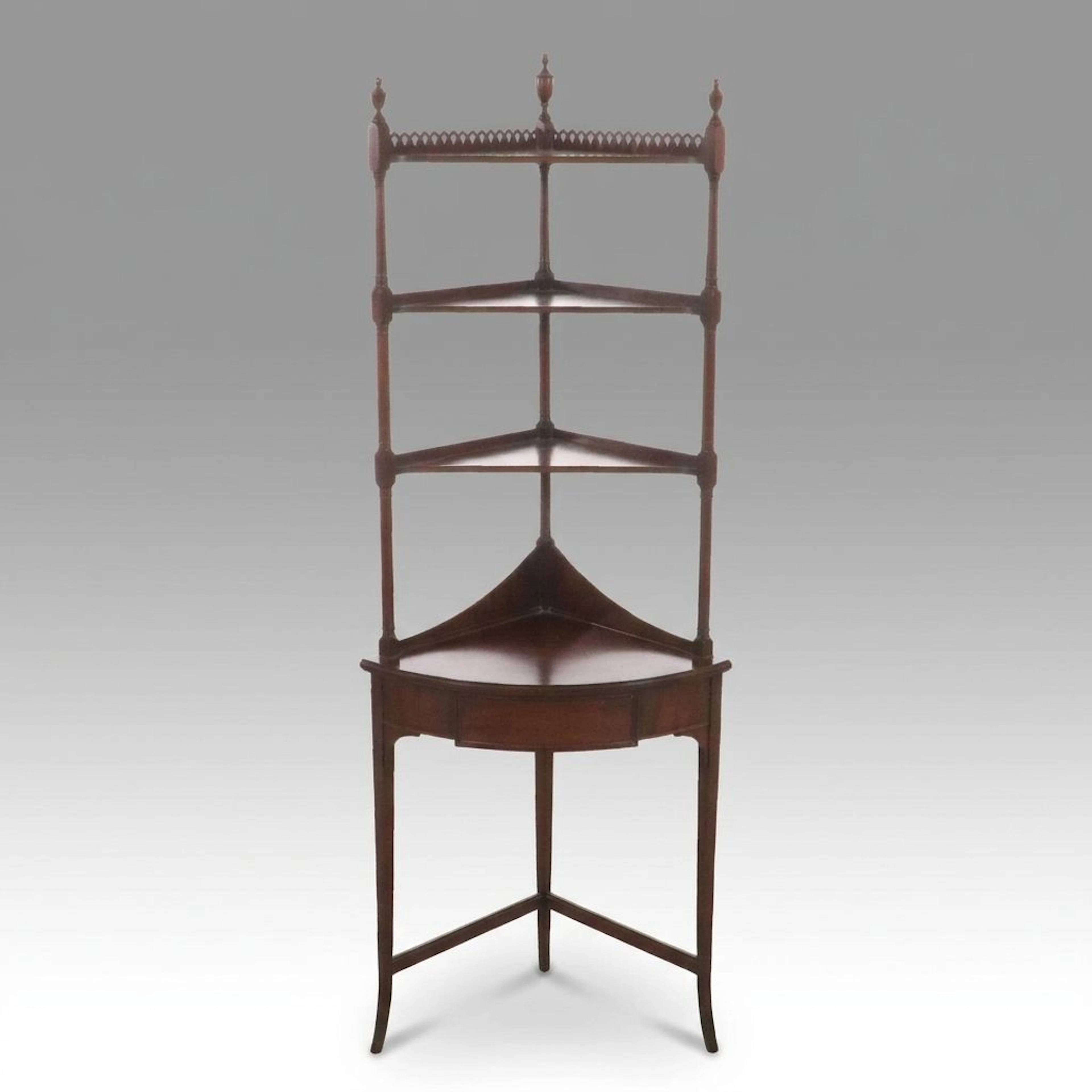 Regency Style Mahogany Corner Étagère