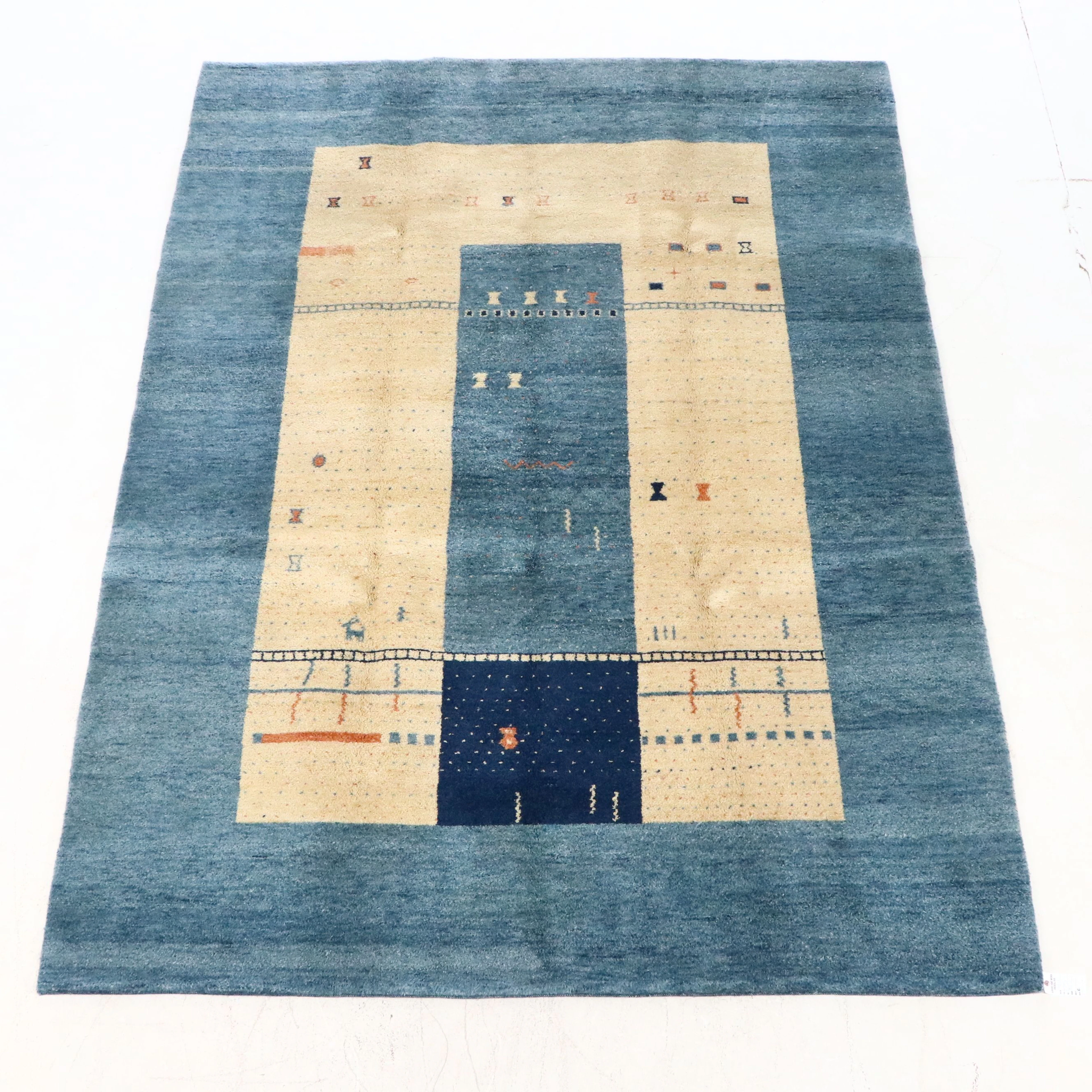 8'1 x 10'10 Hand-Knotted Indo-Persian Gabbeh Area Rug