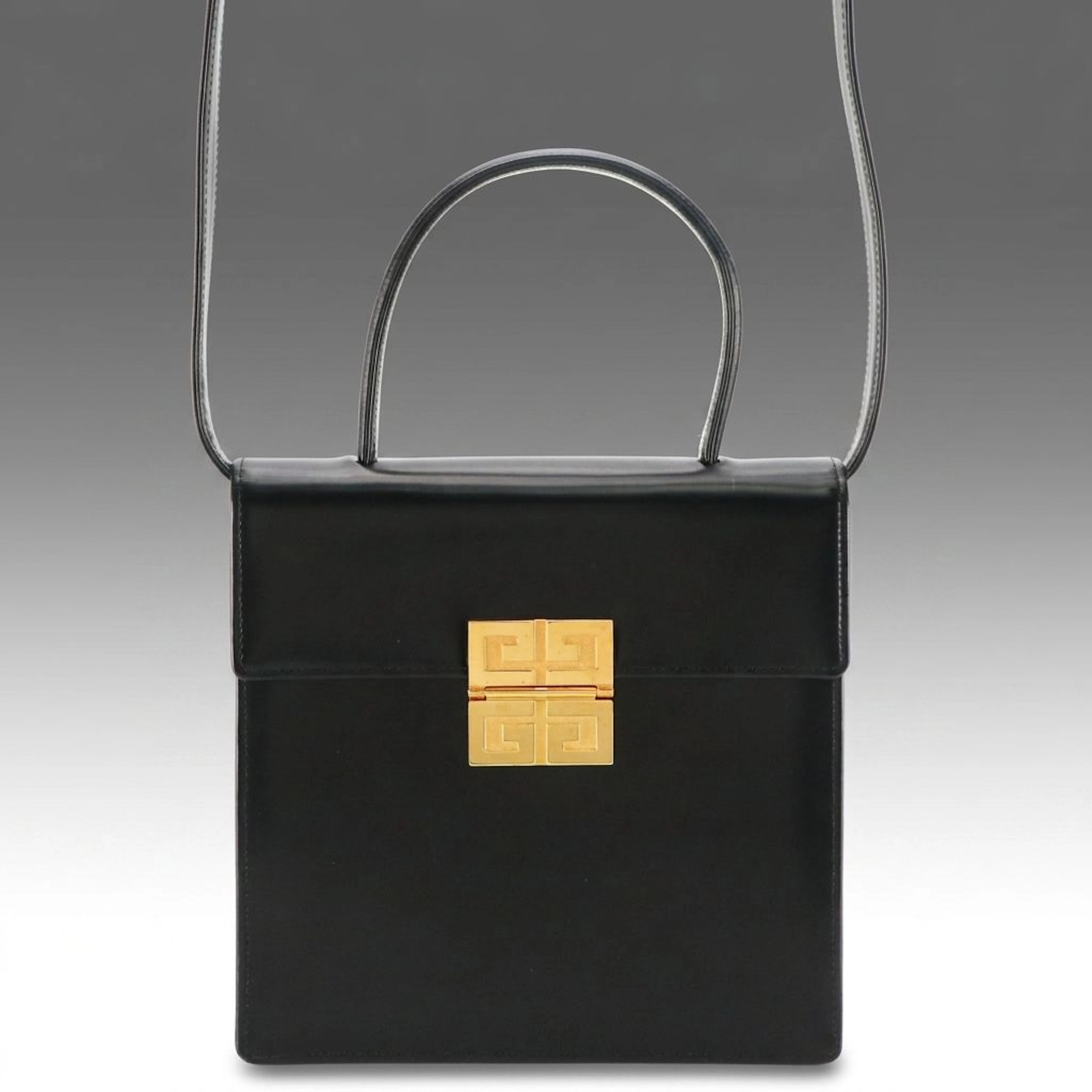 Givenchy Top Handle Bag in Glazed Leather, Vintage
