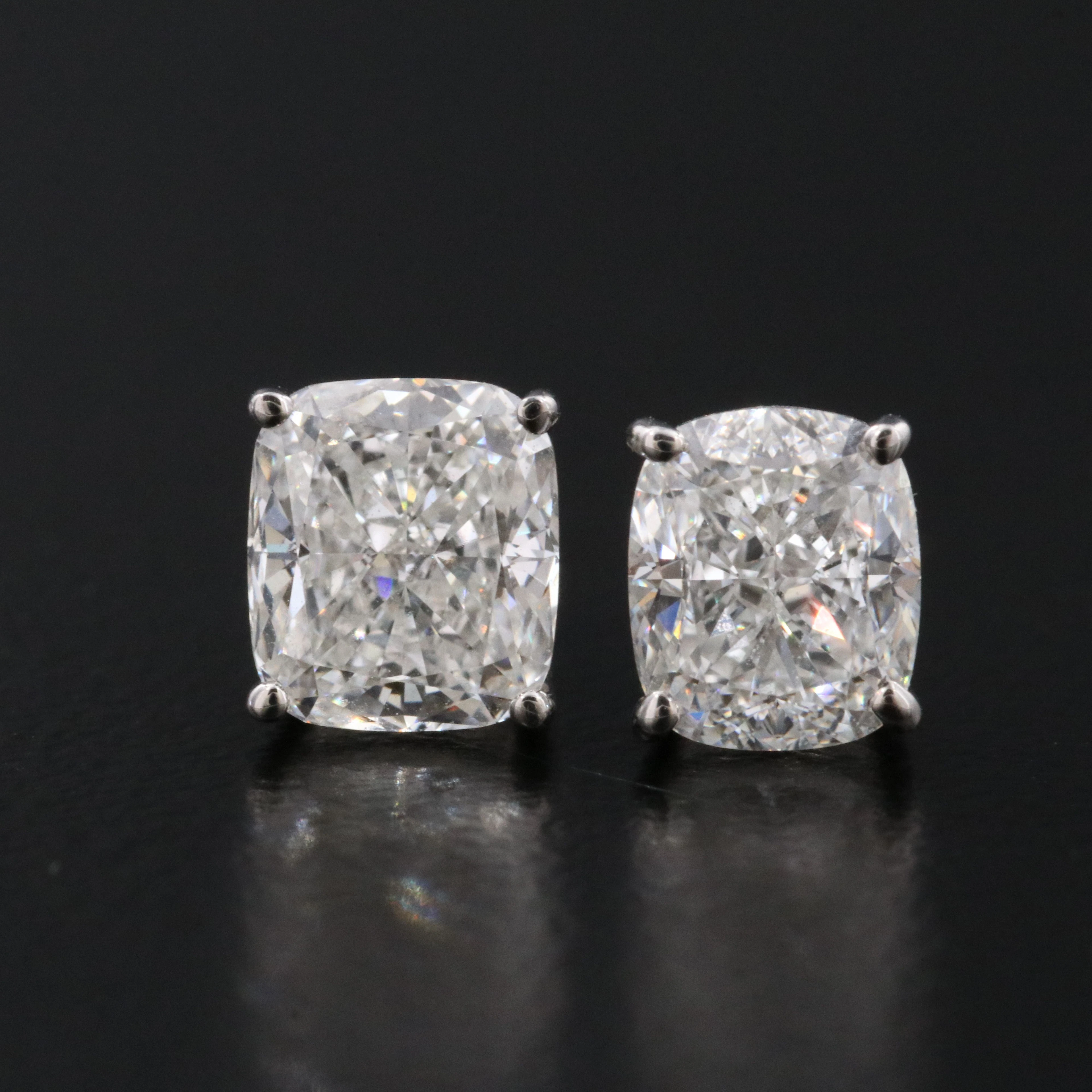 Platinum 2.01 CTW Diamond Earrings with GIA Report