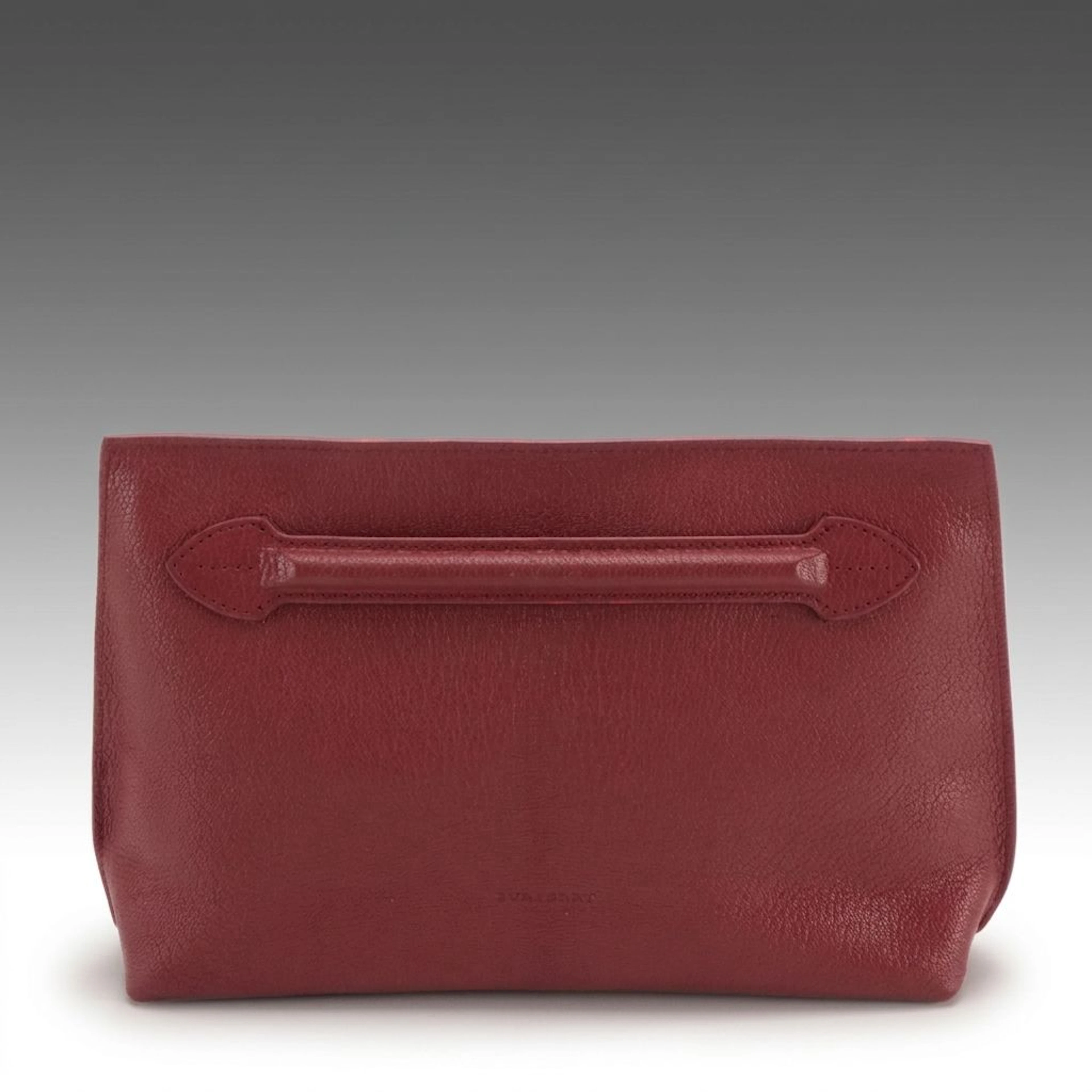 Burberry Zip Clutch Pouch in Burgundy Grained Leather