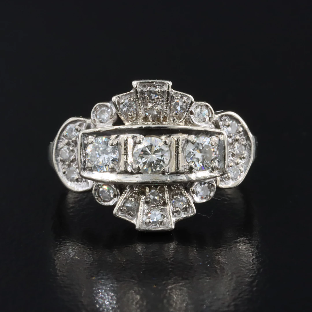 Art Deco Style 14K 0.62 CTW Diamond Ring