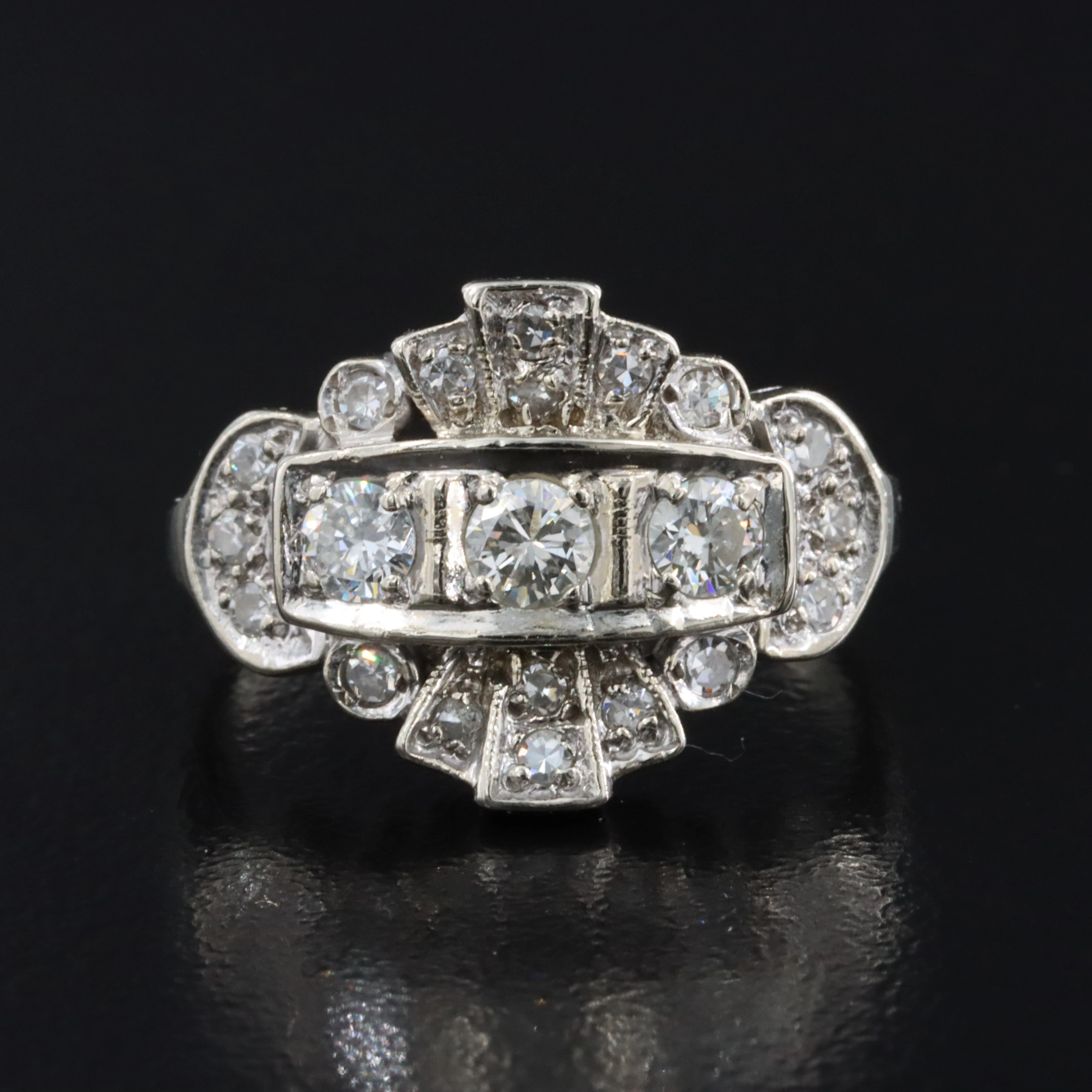Art Deco Style 14K 0.62 CTW Diamond Ring