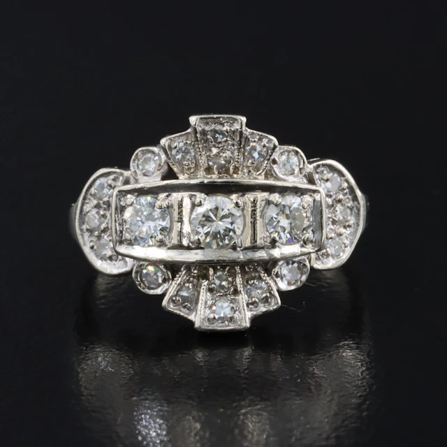 Art Deco Style 14K 0.62 CTW Diamond Ring