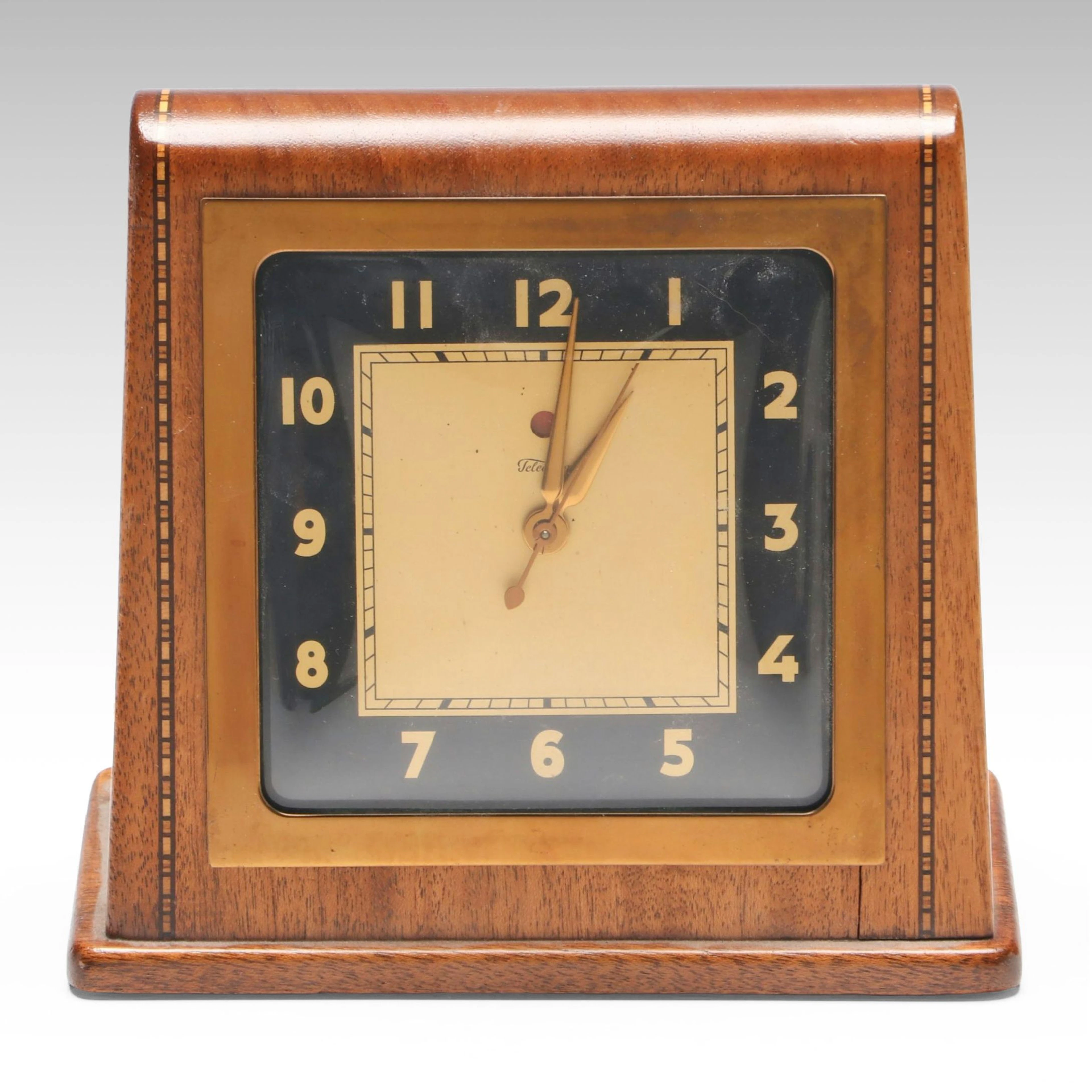 Telechron Electric Clock with Wooden Frame, Early to Mid-20th Century