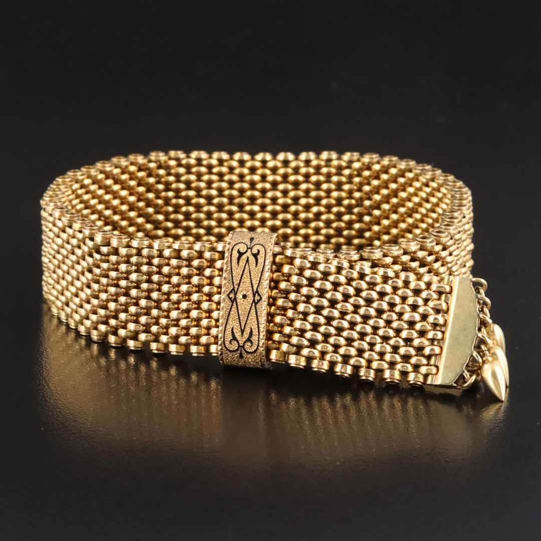 Victorian Taille d’Epargné Panther Chain Strap Bracelet