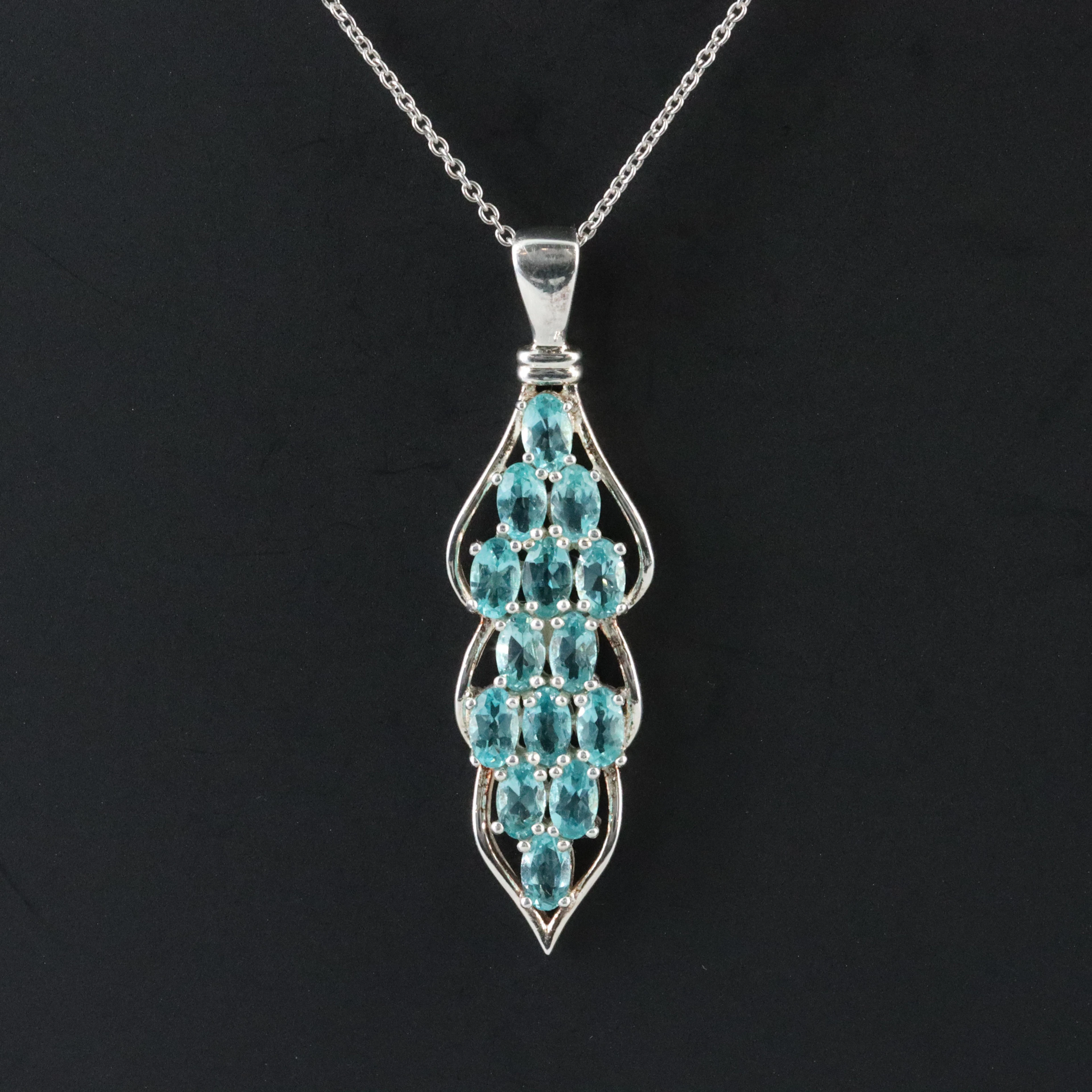 Sterling Apatite Pendant Necklace