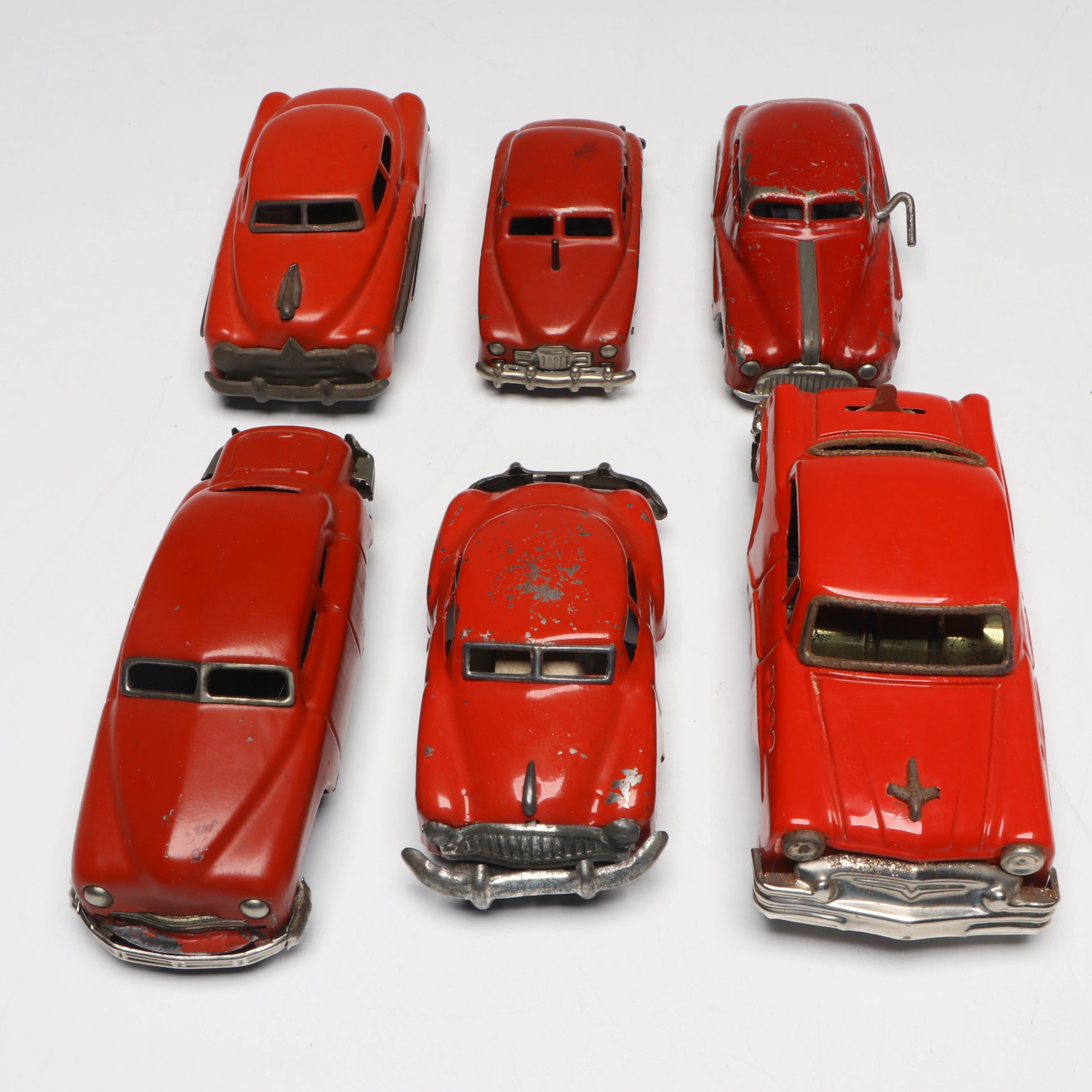 Bandai with Other Red Toy Cars, Mid-20th Century