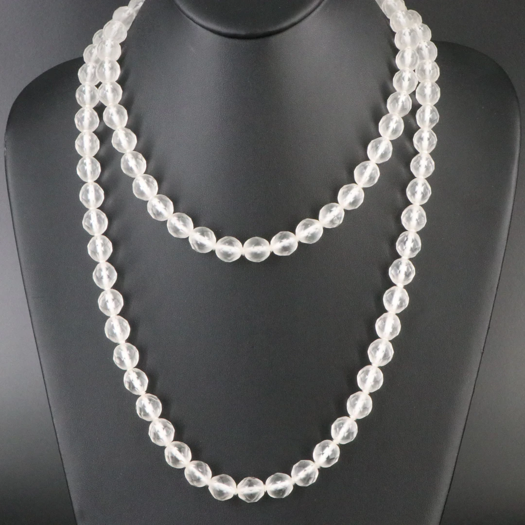 Glass Bead Necklace with Sterling Clasp