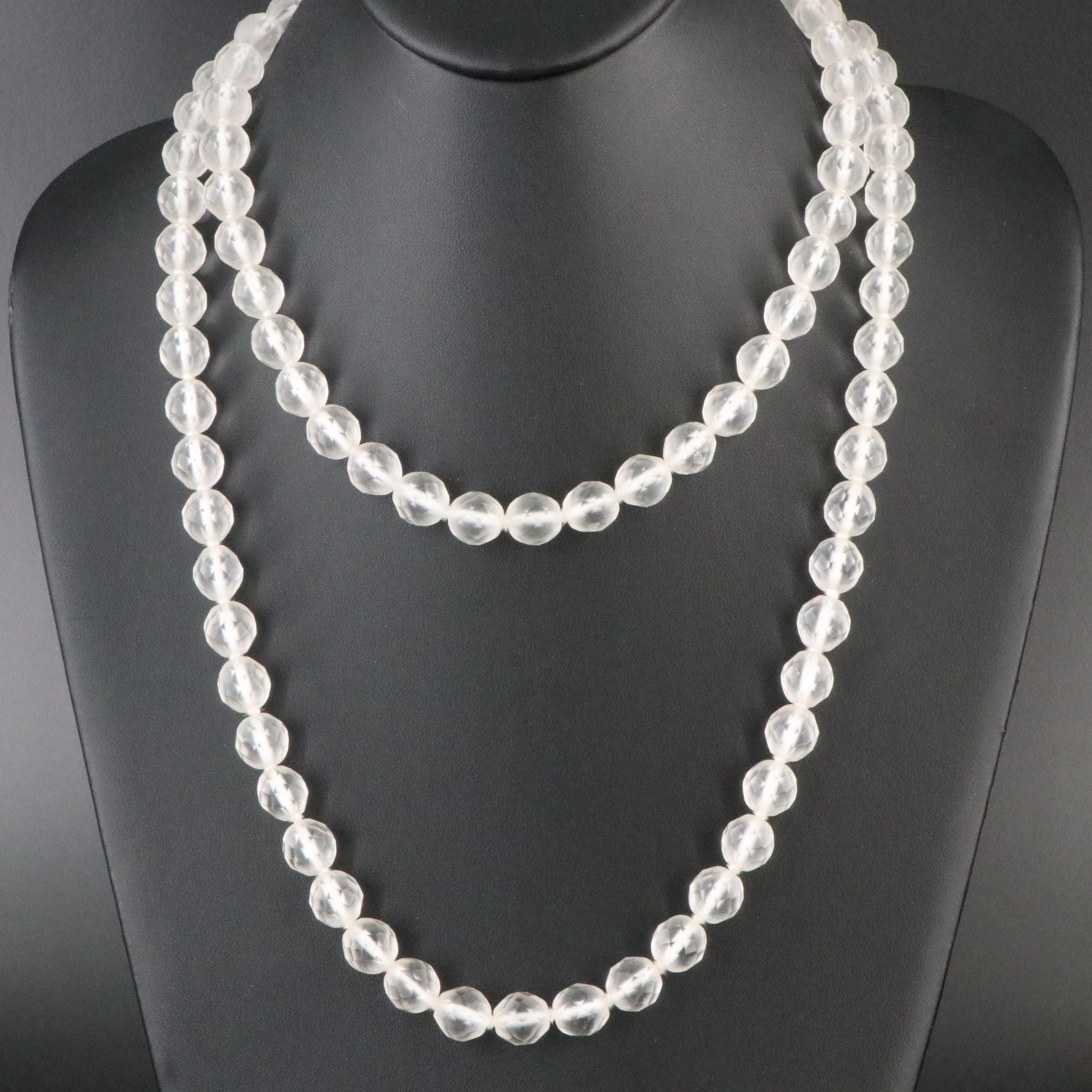 Glass Bead Necklace with Sterling Clasp
