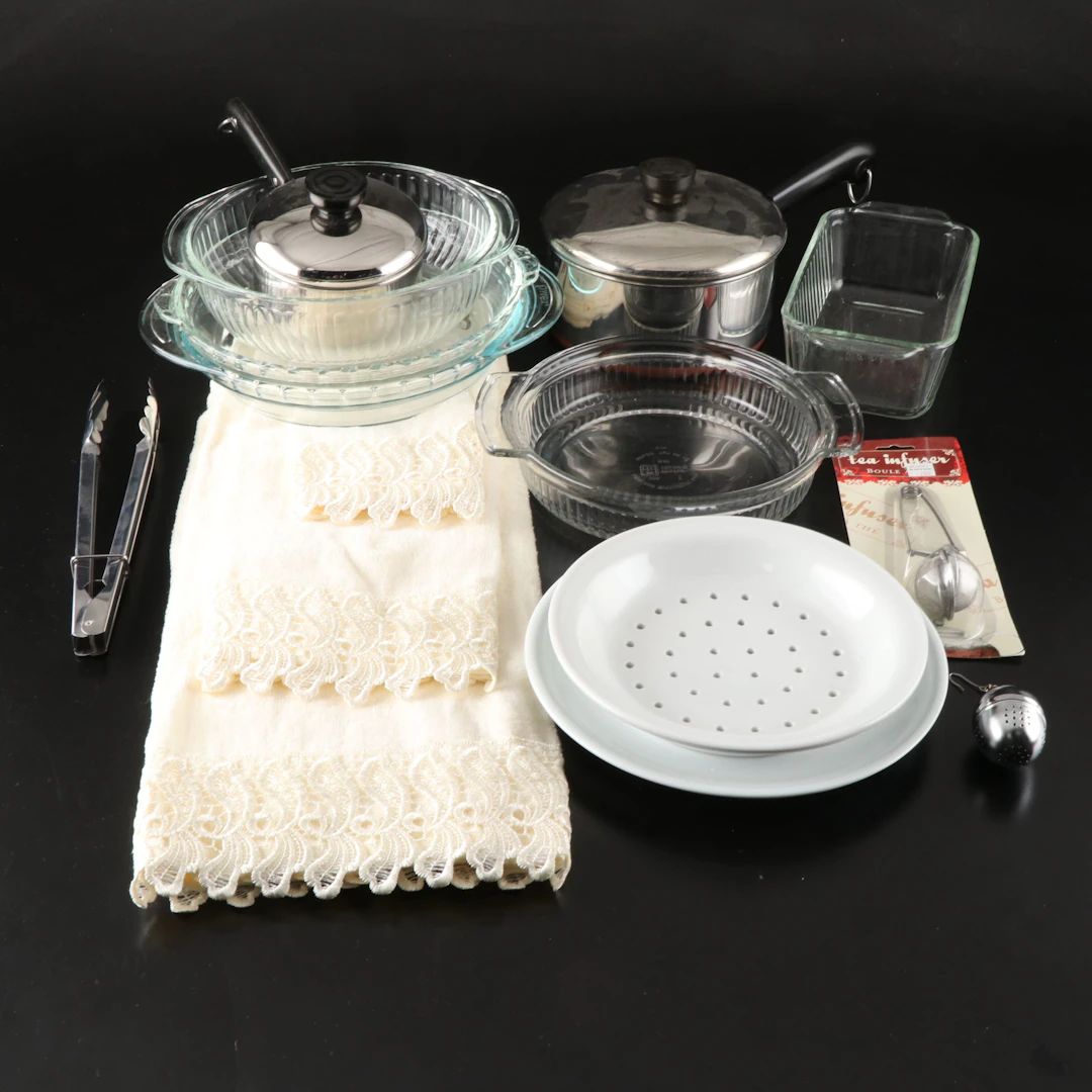 Revere Cooking Pots, Pyrex Glass Bakeware, and More Homeware