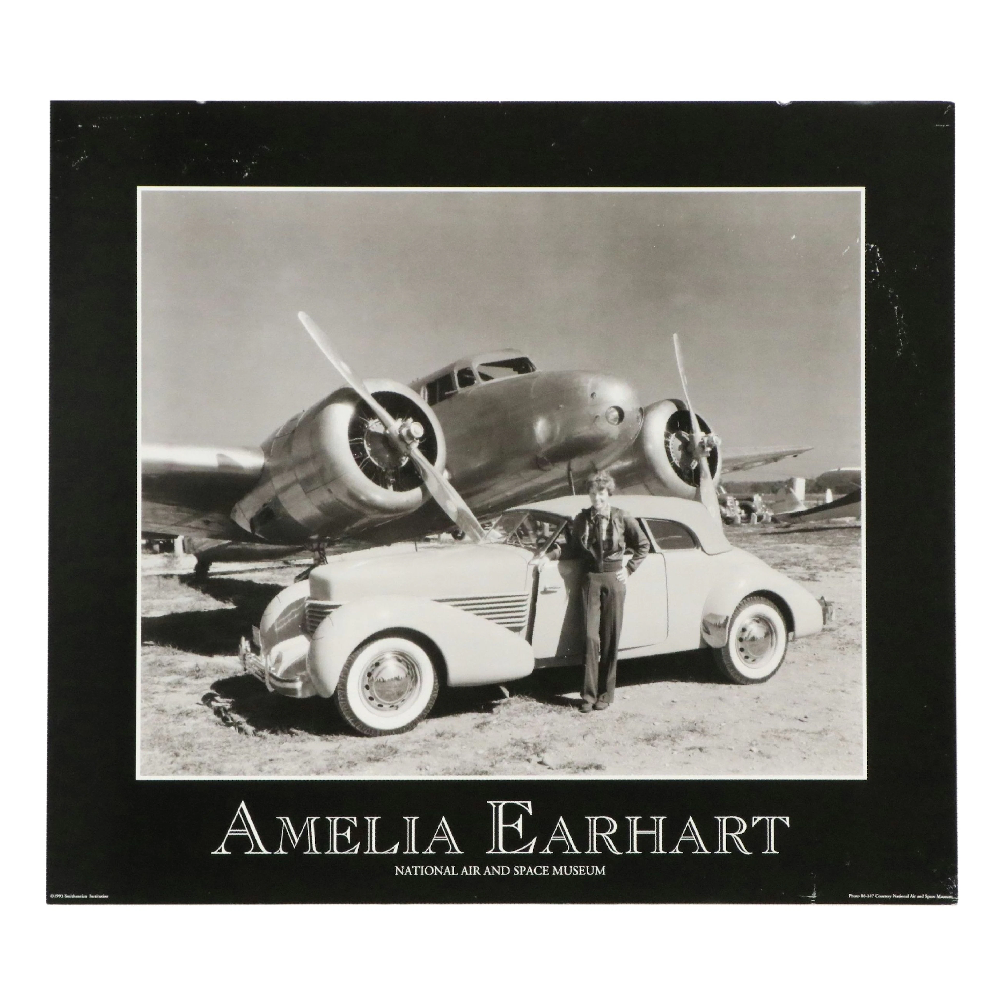 National Air And Space Museum Offset Lithograph Poster "Amelia Earhart," 1993