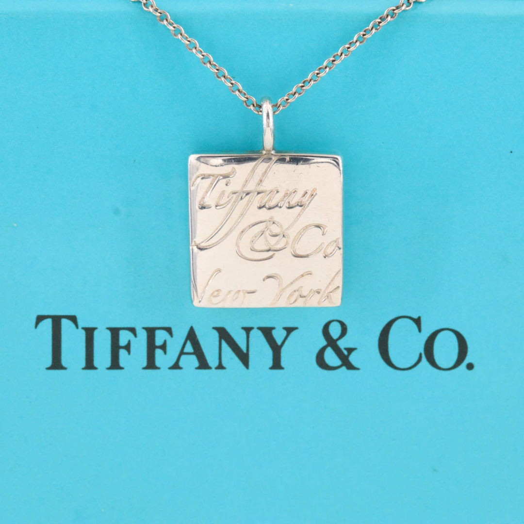 Tiffany & Co. Notes Sterling Square Pendant Necklace