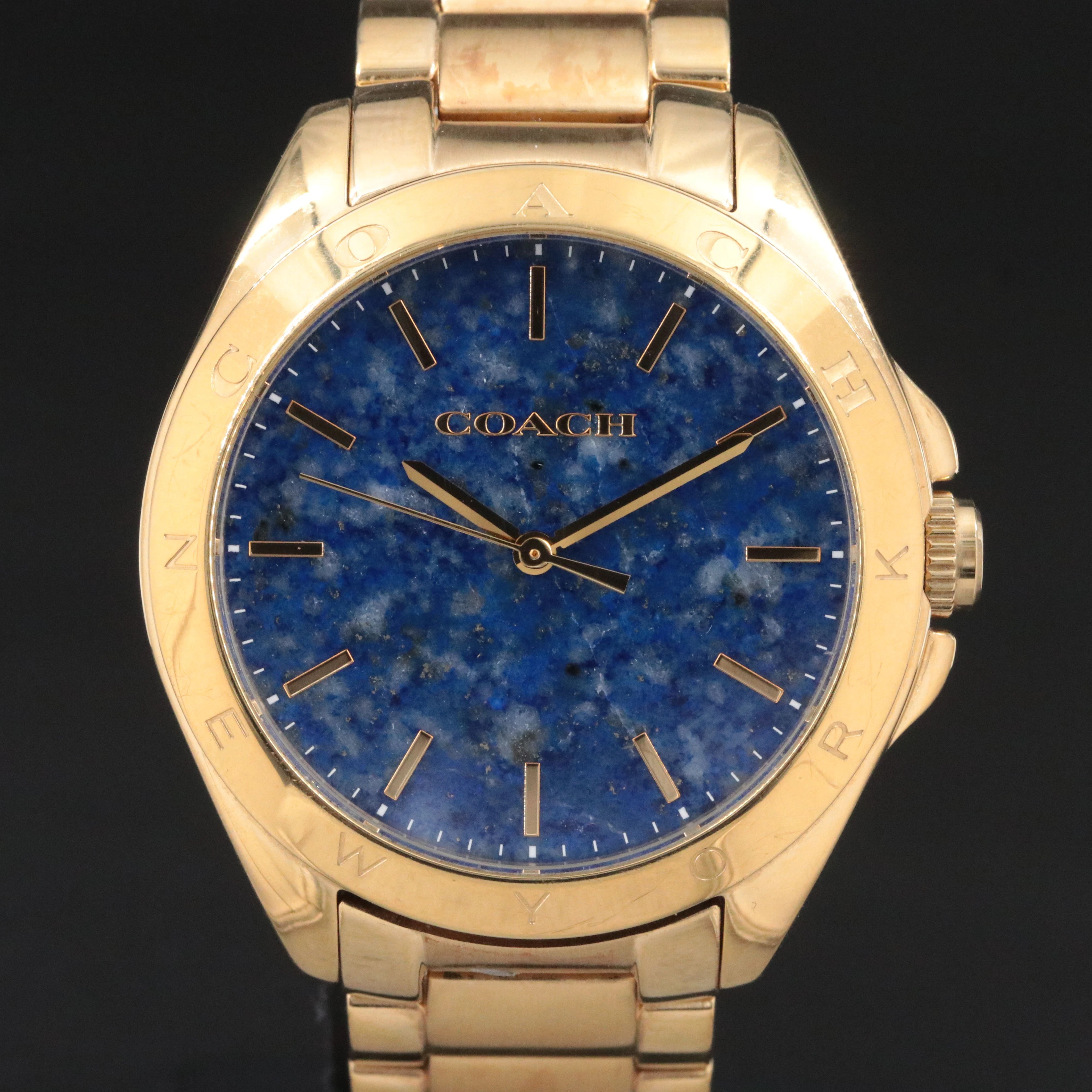 Coach Tristen Lapis Lazuli Dial Gold-Tone Quartz Watch