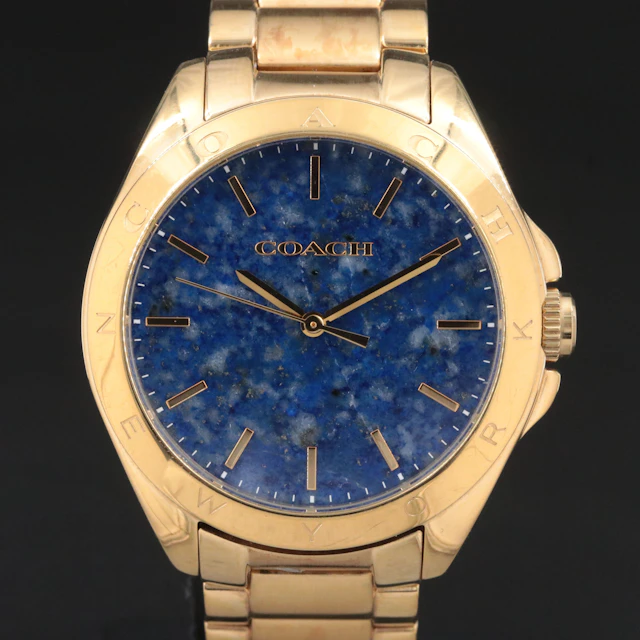 Coach Tristen Lapis Lazuli Dial Gold-Tone Quartz Watch