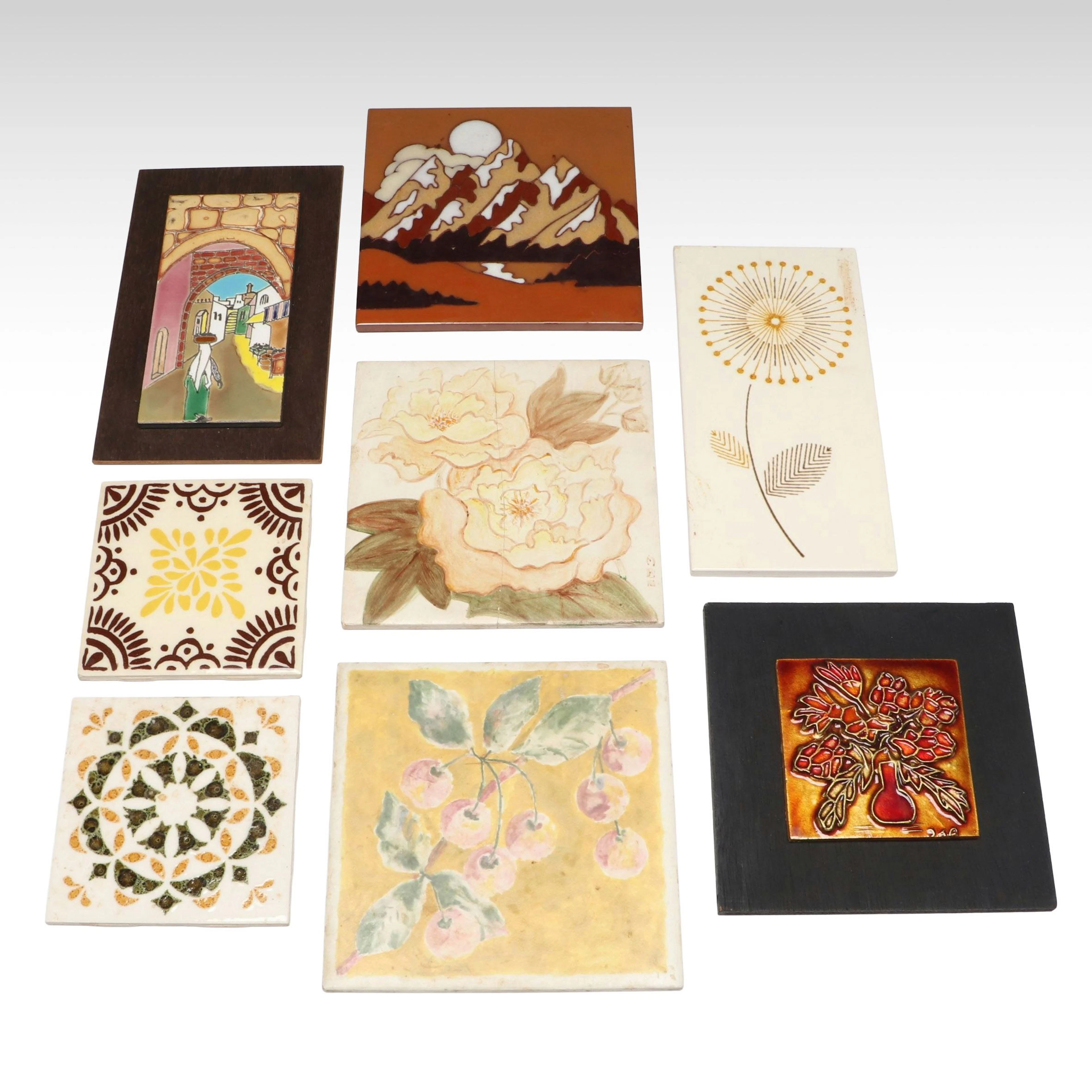 Orion Polychrome Ceramic Tile with Other Mexican and Italian Tiles