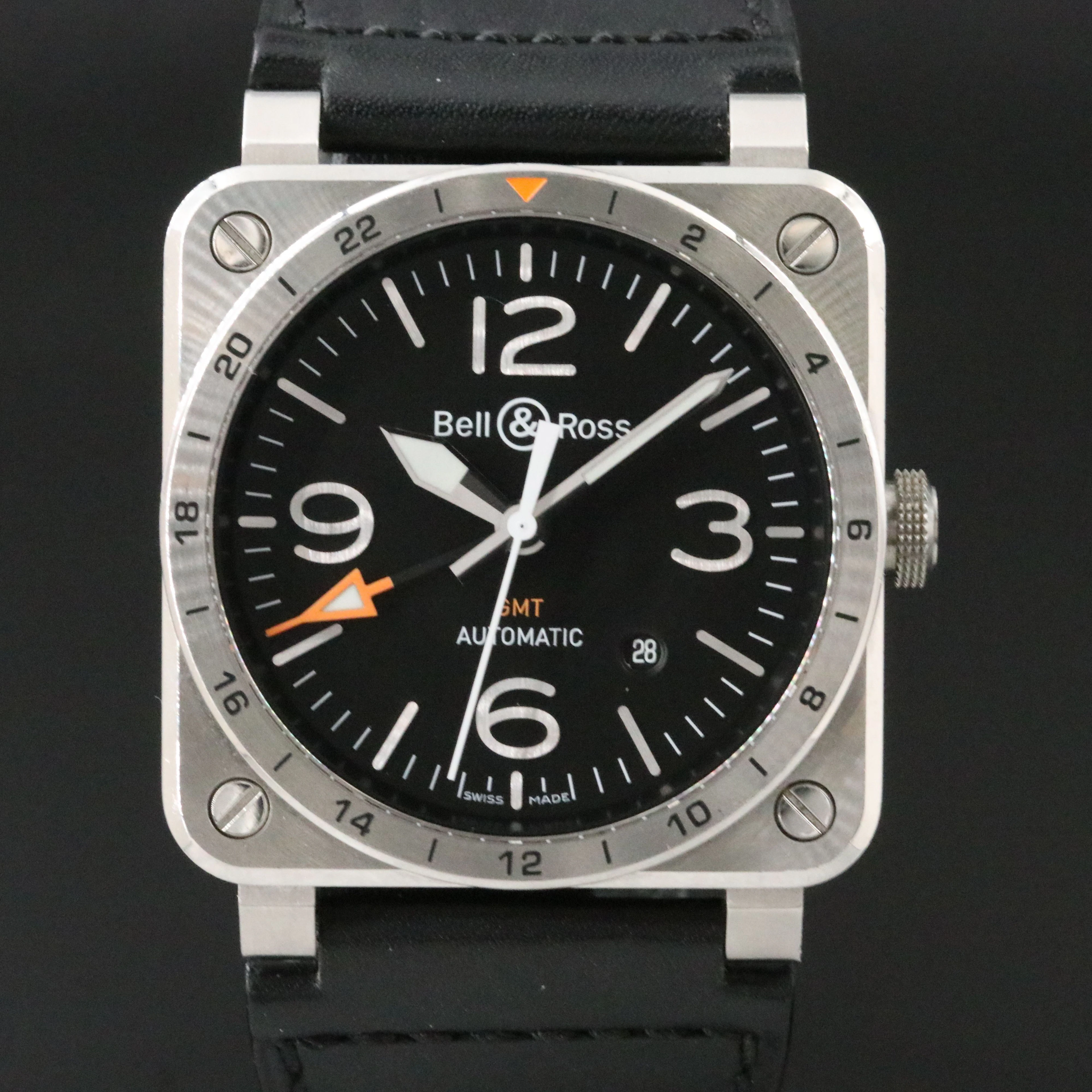 Bell & Ross Aviator BR-03 GMT 42mm Steel Automatic Watch BR0393-GMT-ST/SCA