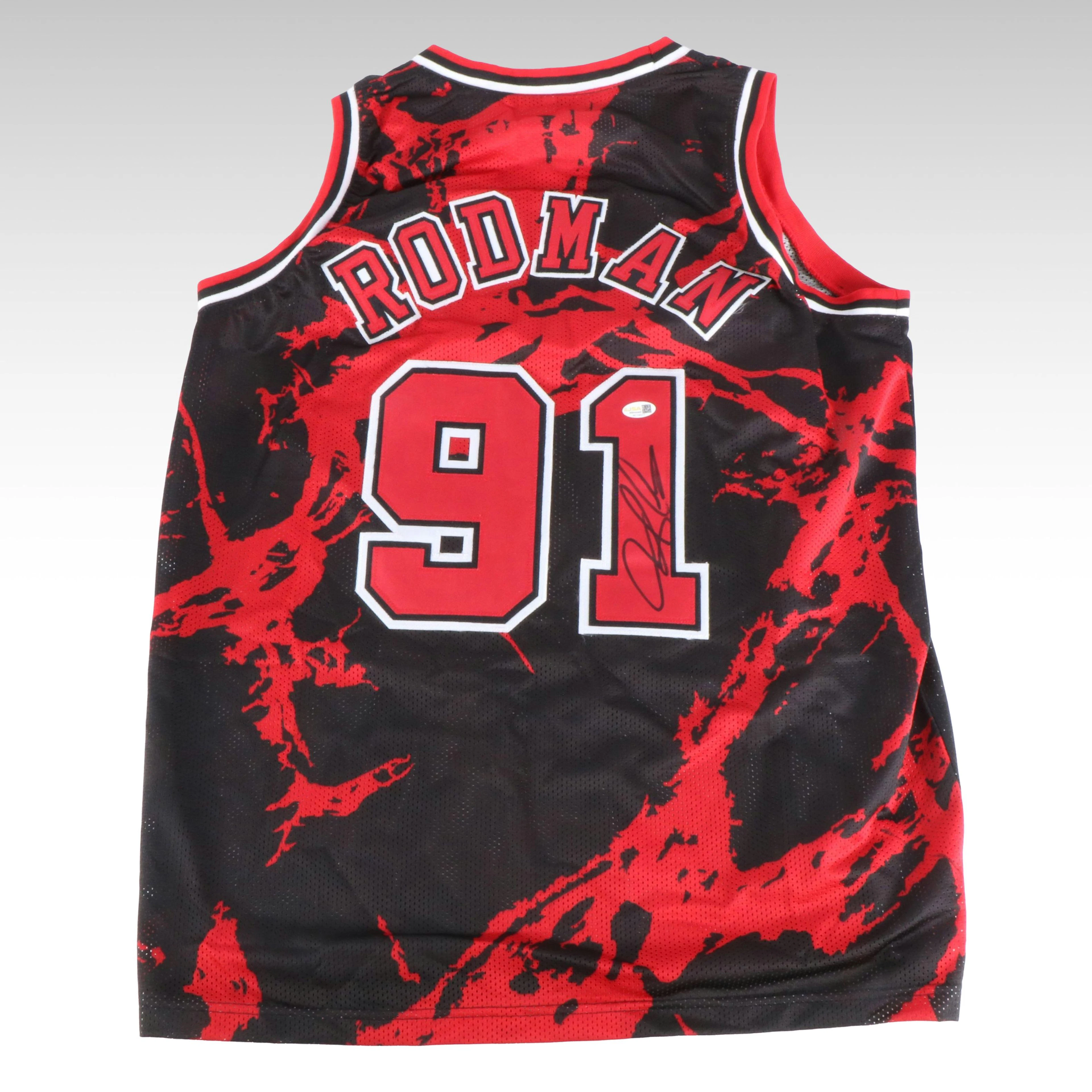 Dennis Rodman Signed Chicago Bulls Basketball Jersey, JSA