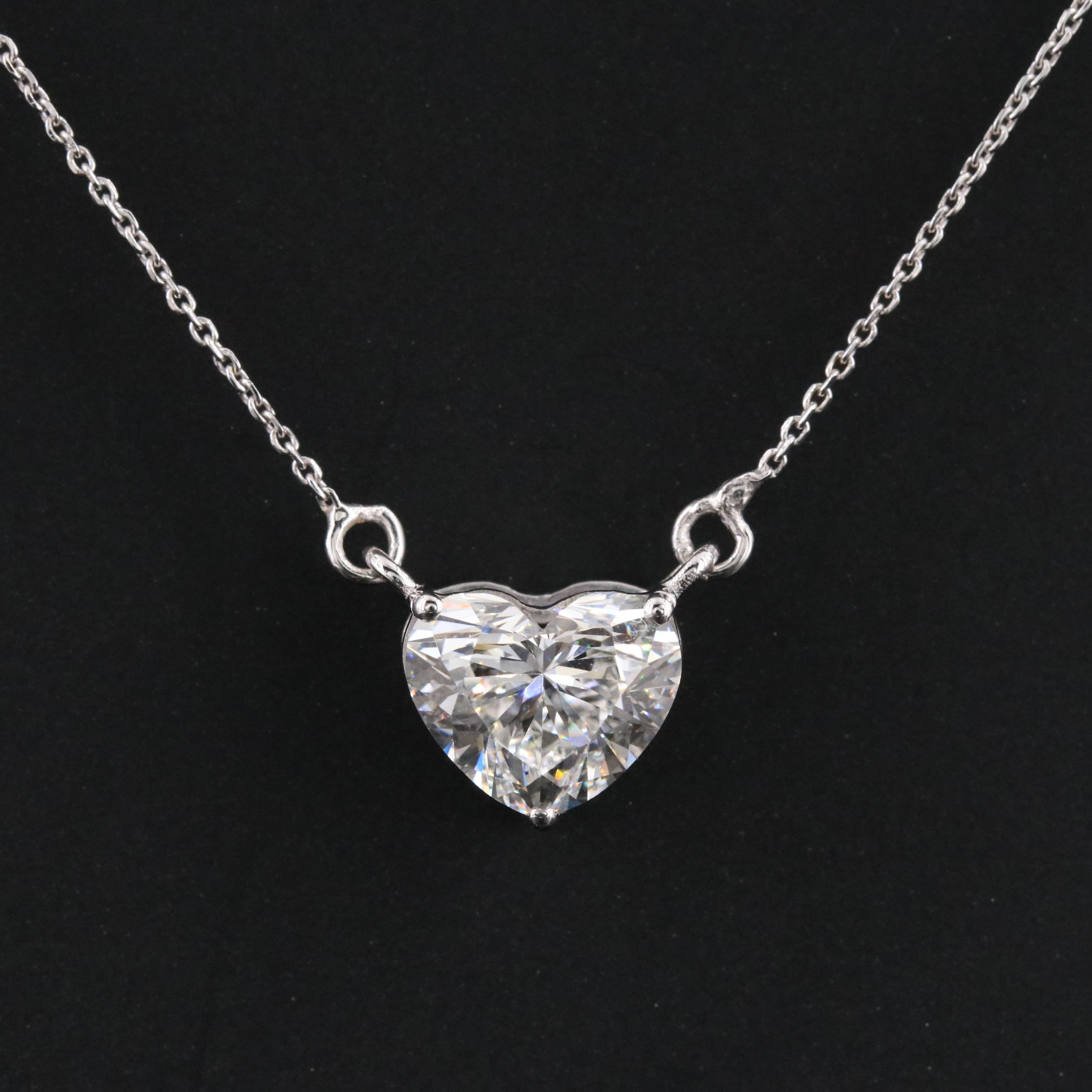 14K 2.03 CT Lab Grown Diamond Heart Necklace with IGI Report