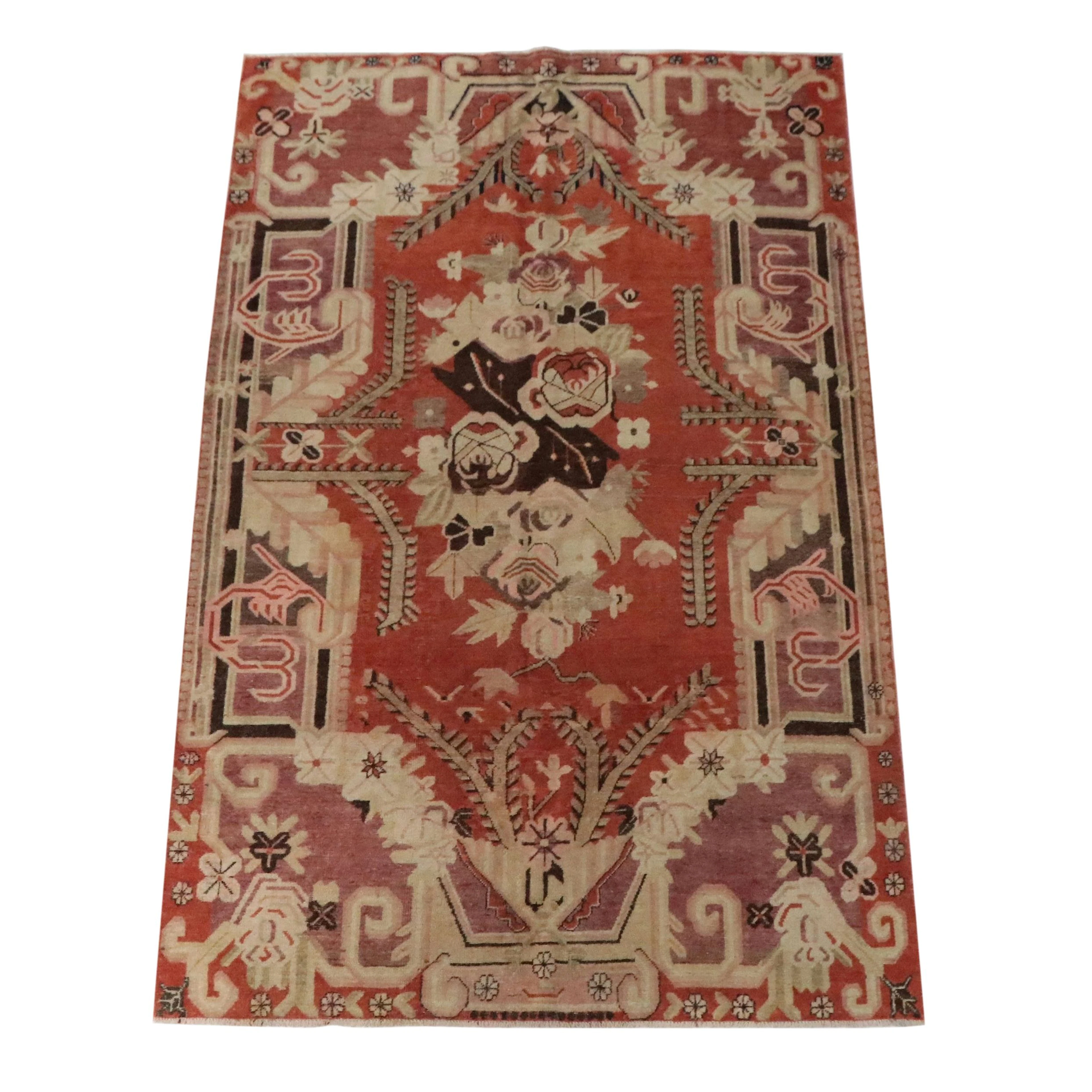 5'9 x 9' Hand-Knotted East Turkestan Khotan Area Rug