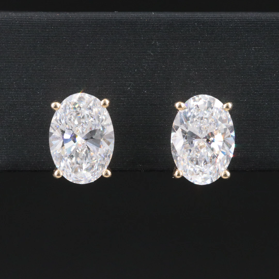 14K 3.25 CTW Lab Grown Diamond Stud Earrings with IGI Reports