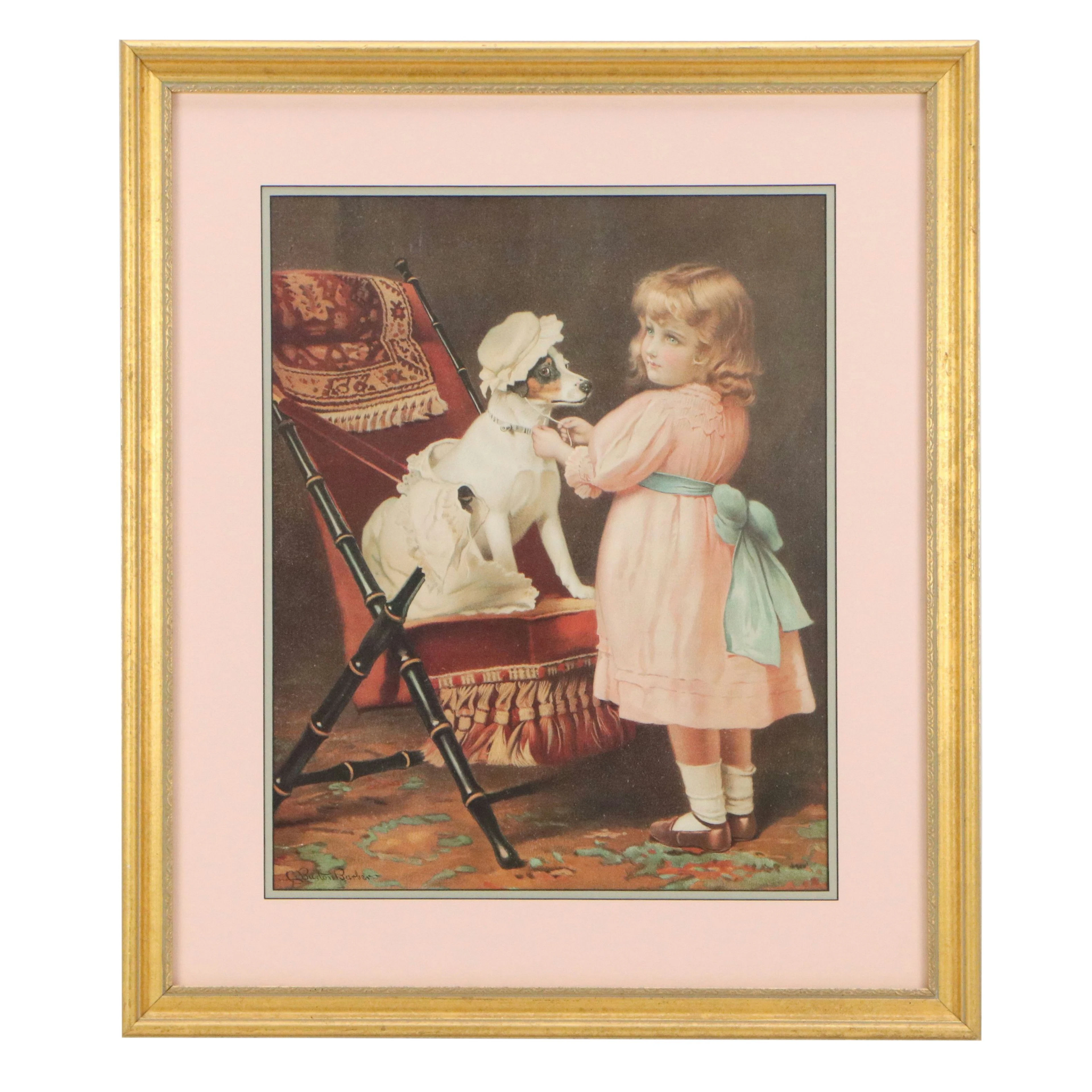 After Charles Burton Barber Offset Lithograph "How Like Grandma," 21st Century