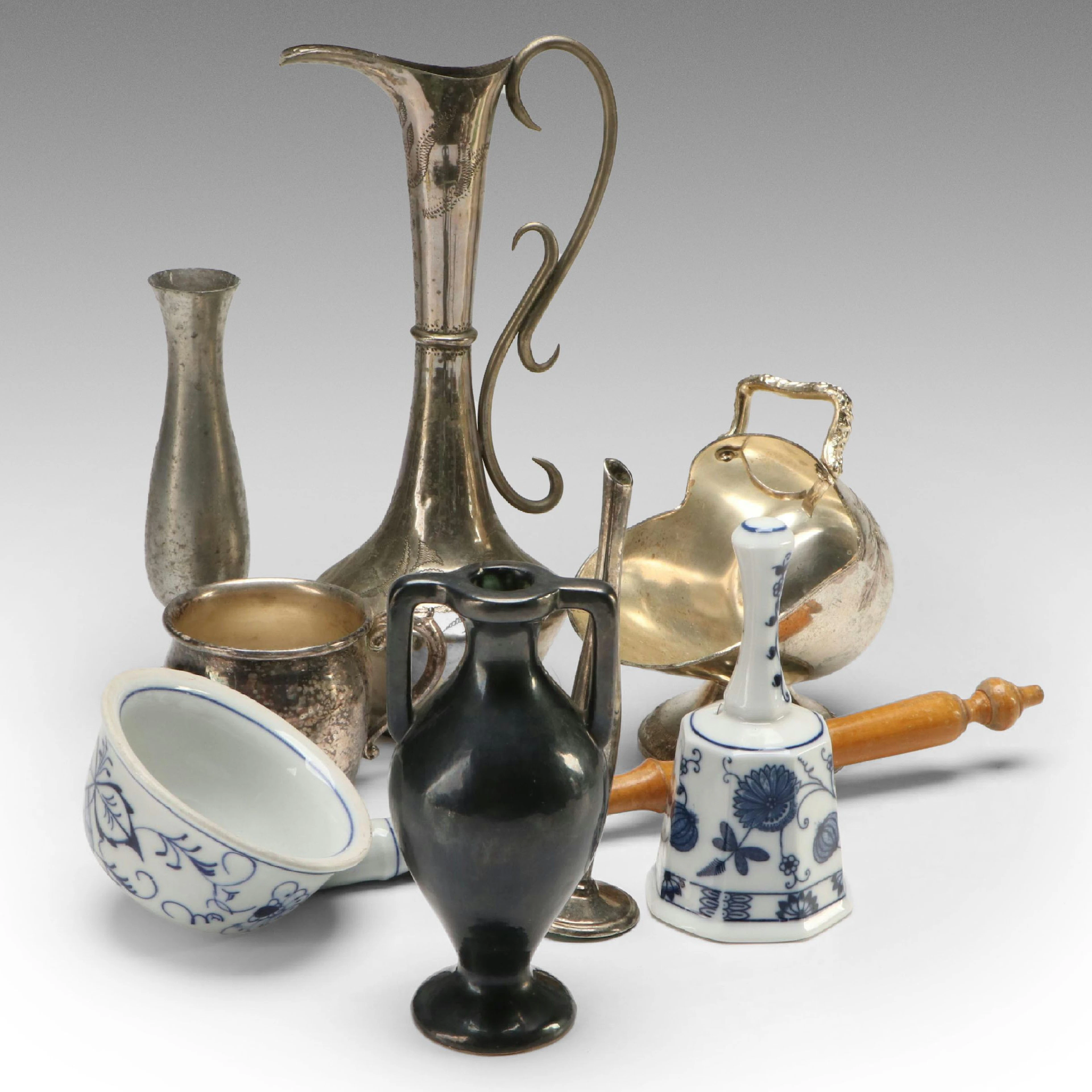 Lunt Pewter Bud Vase with Silver Plate, Porcelain, and More Table Accessories