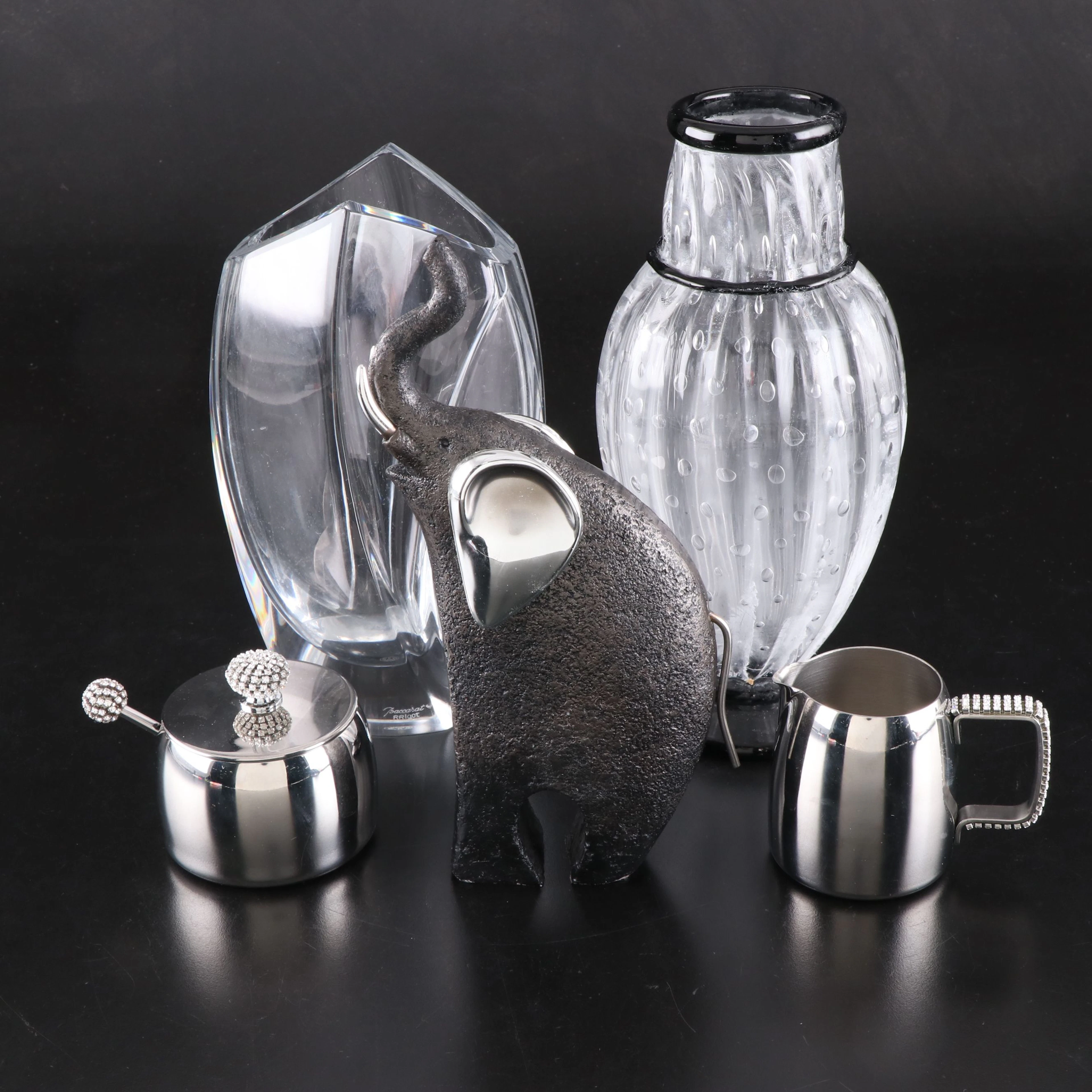 Baccarat "Giverny" and Murano Glass Vases with More Table Accessories