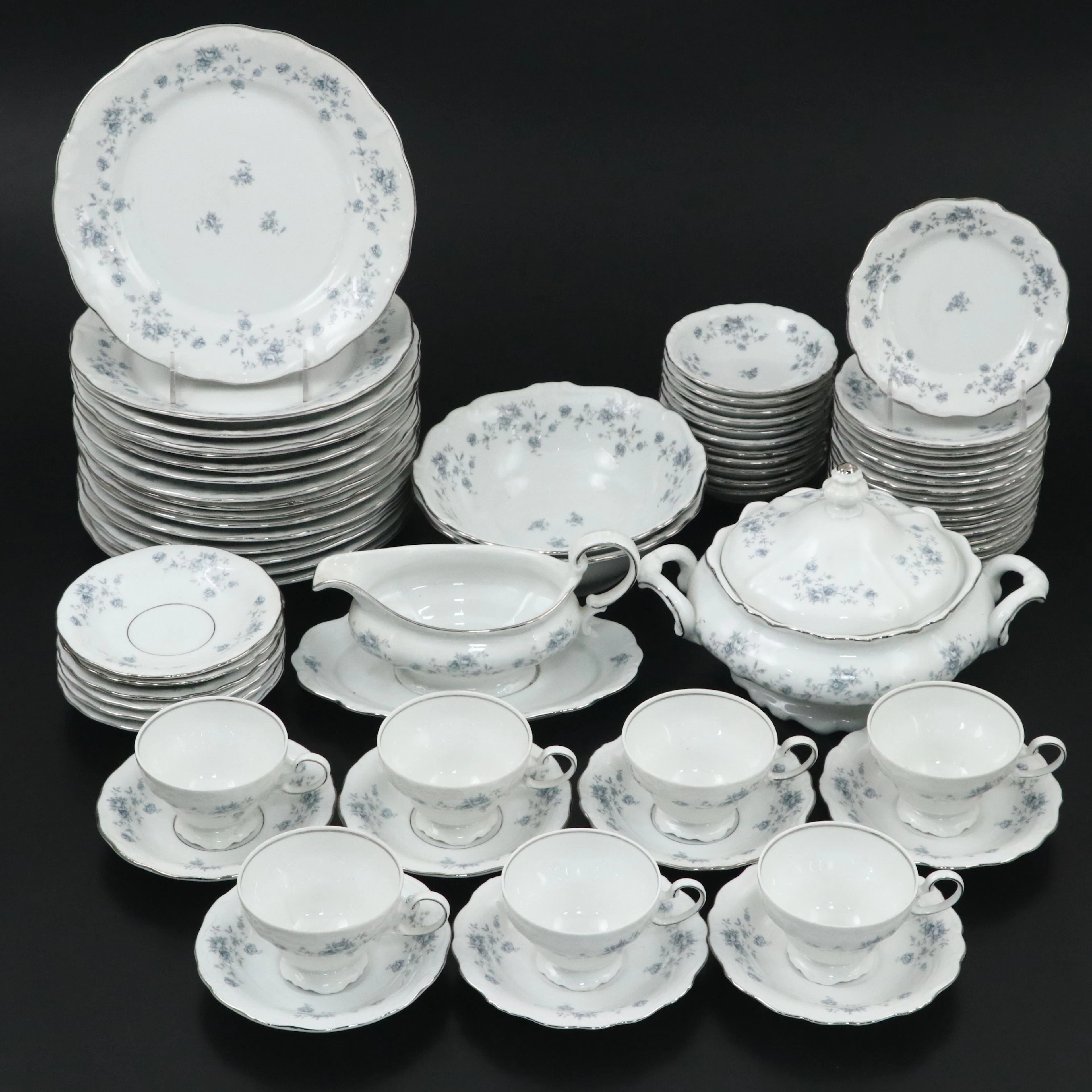 Johann Haviland "Blue Garland" Porcelain Dinnerware and Serving Pieces