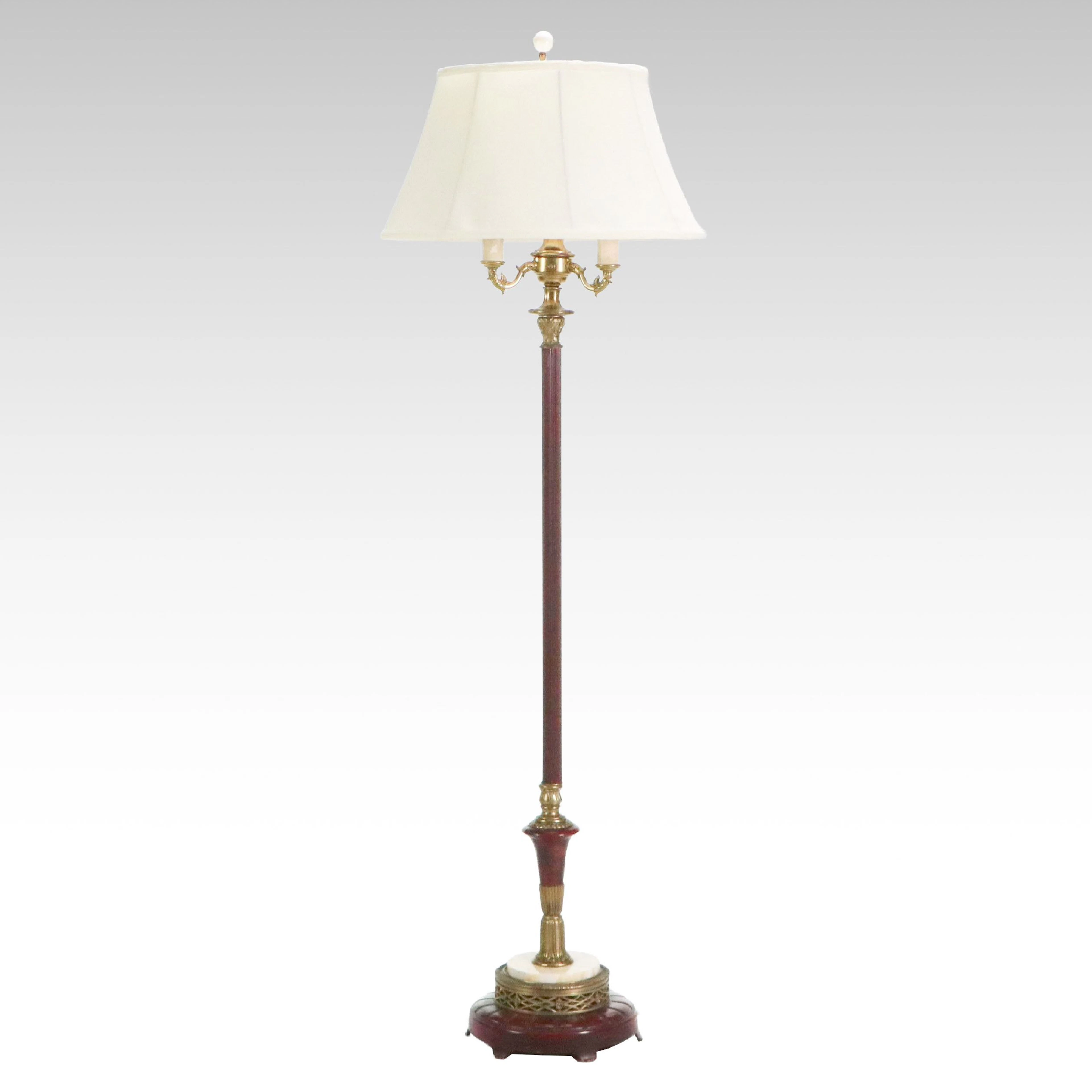 Neoclassical Style Mughal Floor Lamp with Bell Shade
