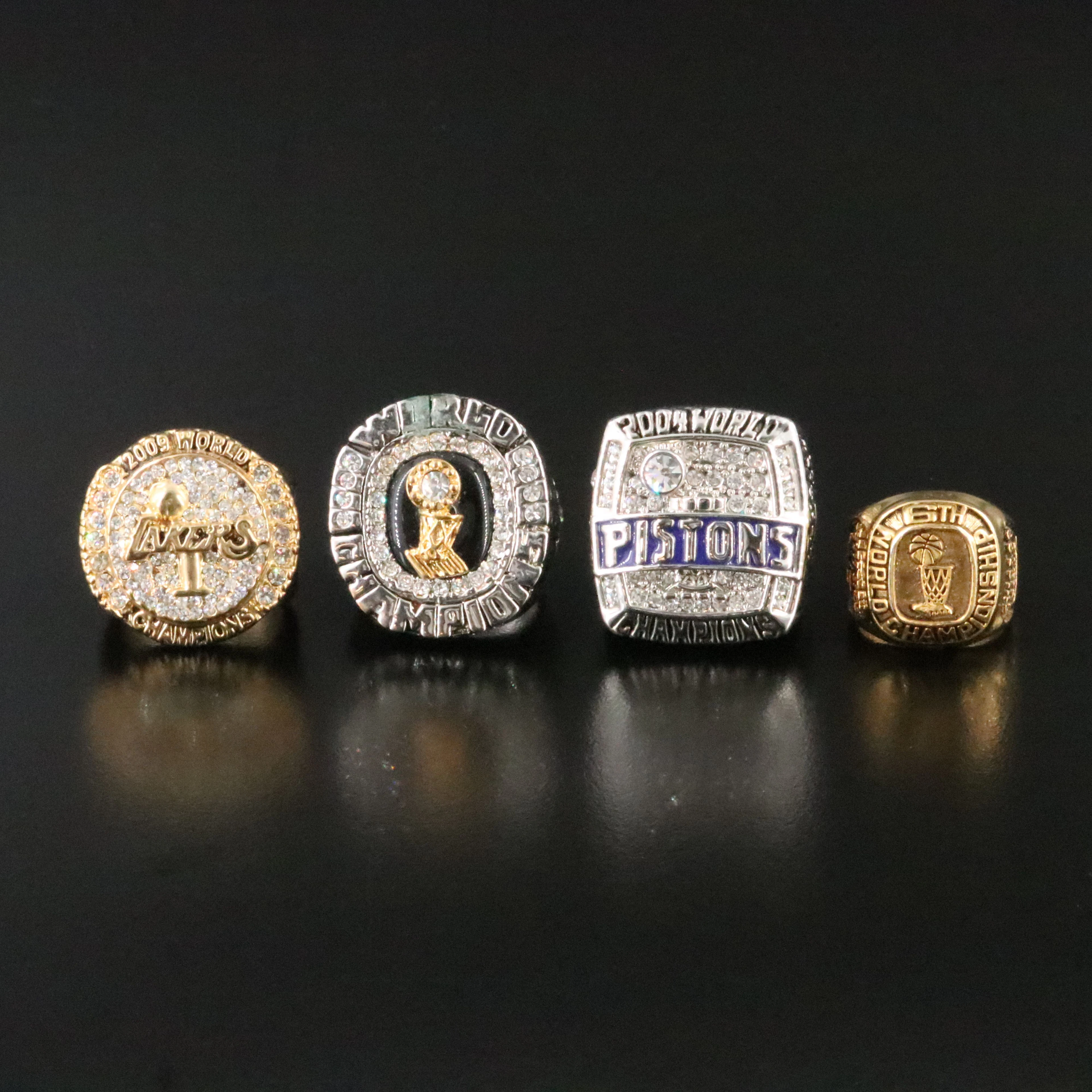 Basketball World Champion Rhinestone and Enamel Rings