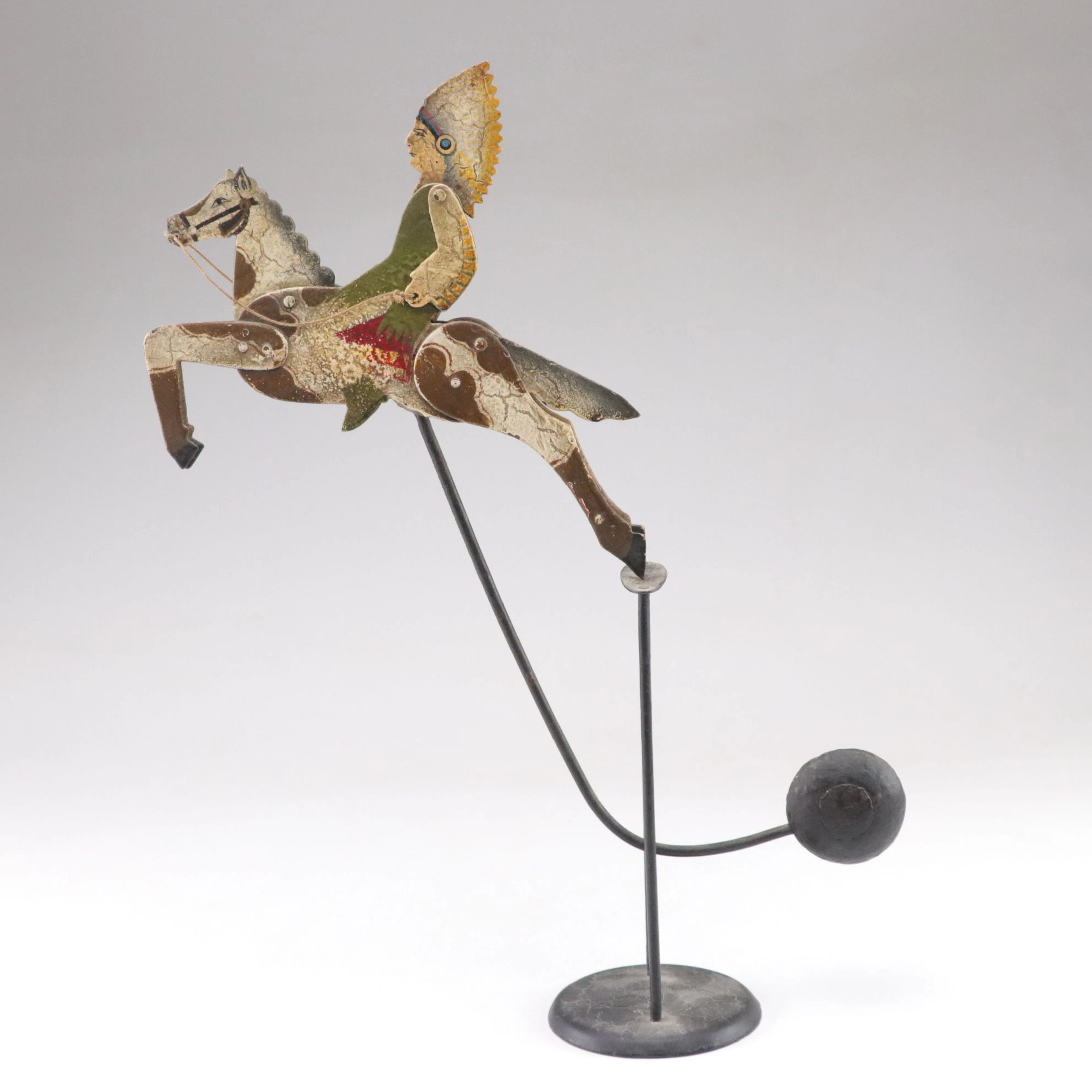 Winston Porter Kinetic Skyhook Toy of Native American American on Horseback