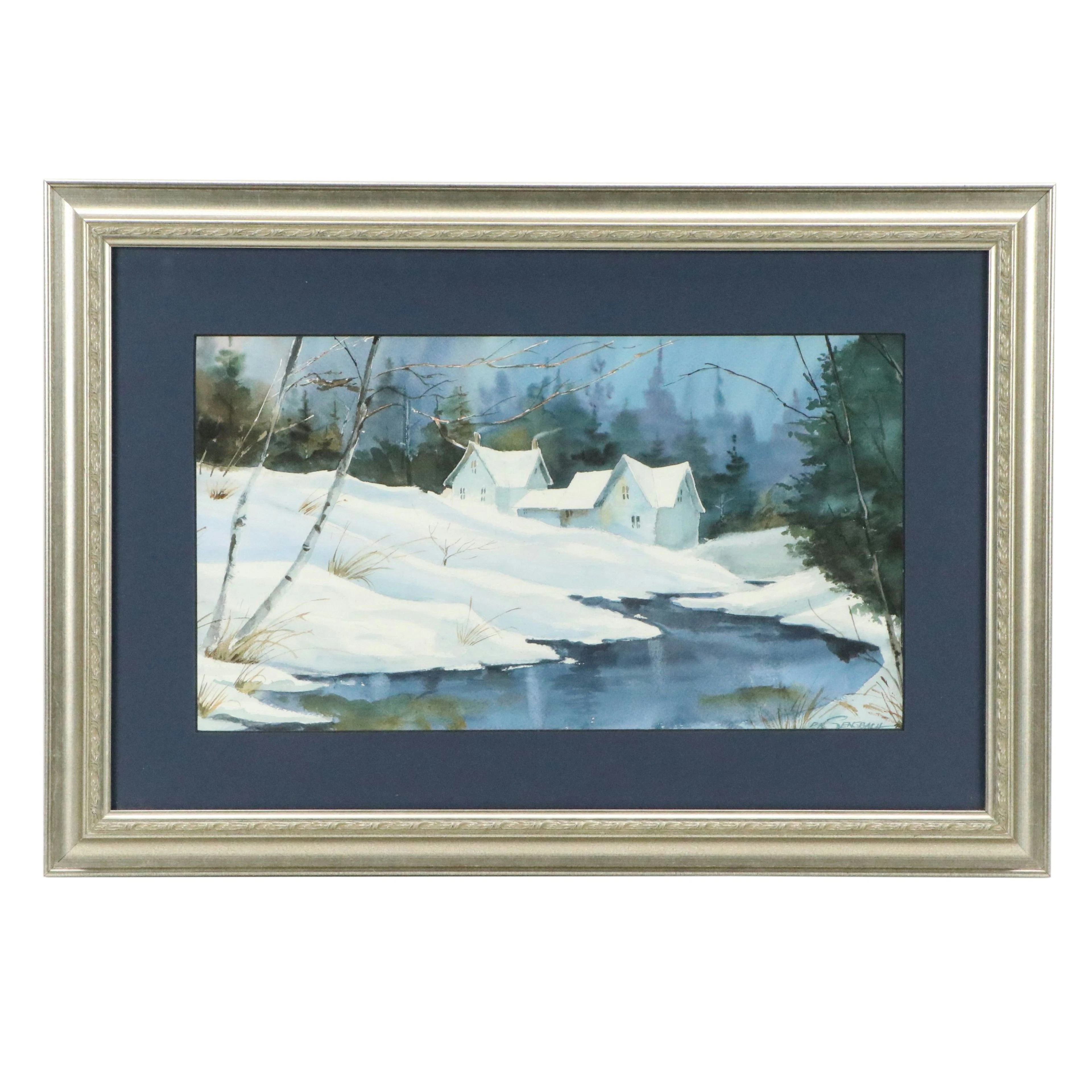 Digital Print After Paul Sensbach "Snowy Barn," Late 20th to 21st Century
